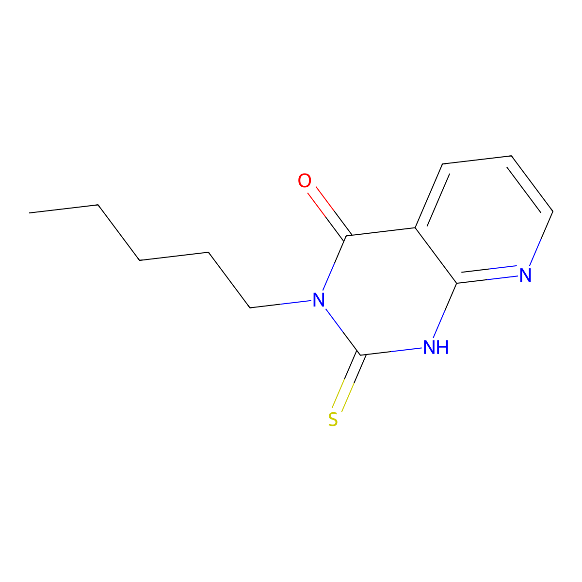 3-pentyl-2-thioxo-2,3-dihydropyrido[2,3-d]pyrimidin-4(1H)-one molecular structure, CAS 688793-12-6