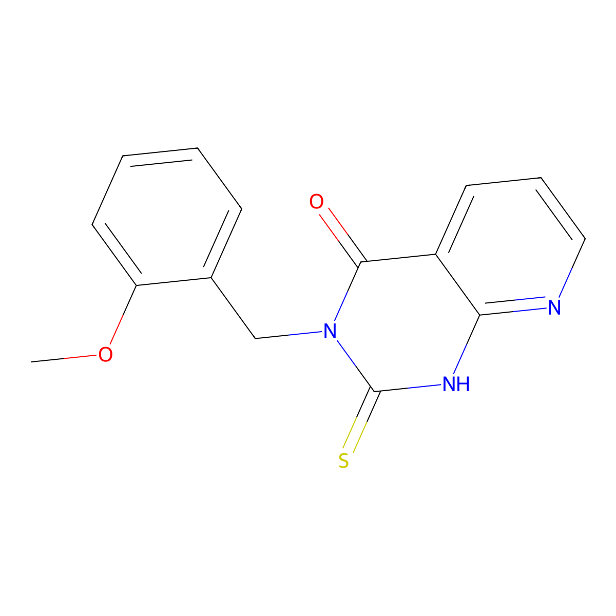3-[(2-methoxyphenyl)methyl]-2-sulfanylidene-1H-pyrido[2,3-d]pyrimidin-4-one molecular structure, CAS 688793-15-9
