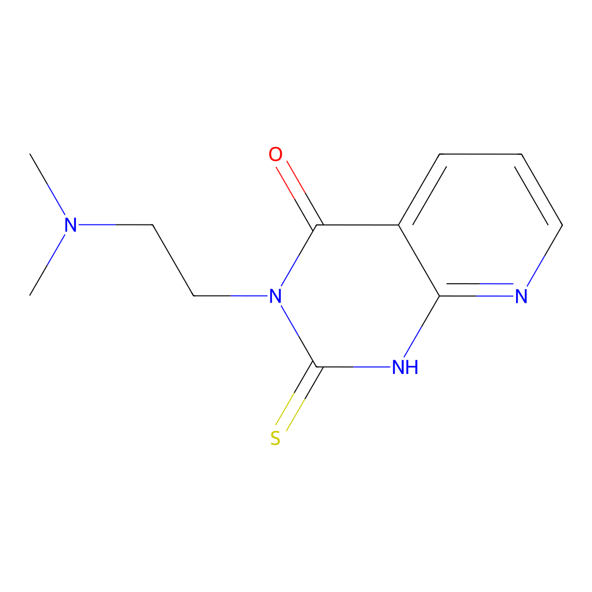 3-[2-(dimethylamino)ethyl]-2-thioxo-2,3-dihydropyrido[2,3-d]pyrimidin-4(1H)-one molecular structure, CAS 688793-20-6