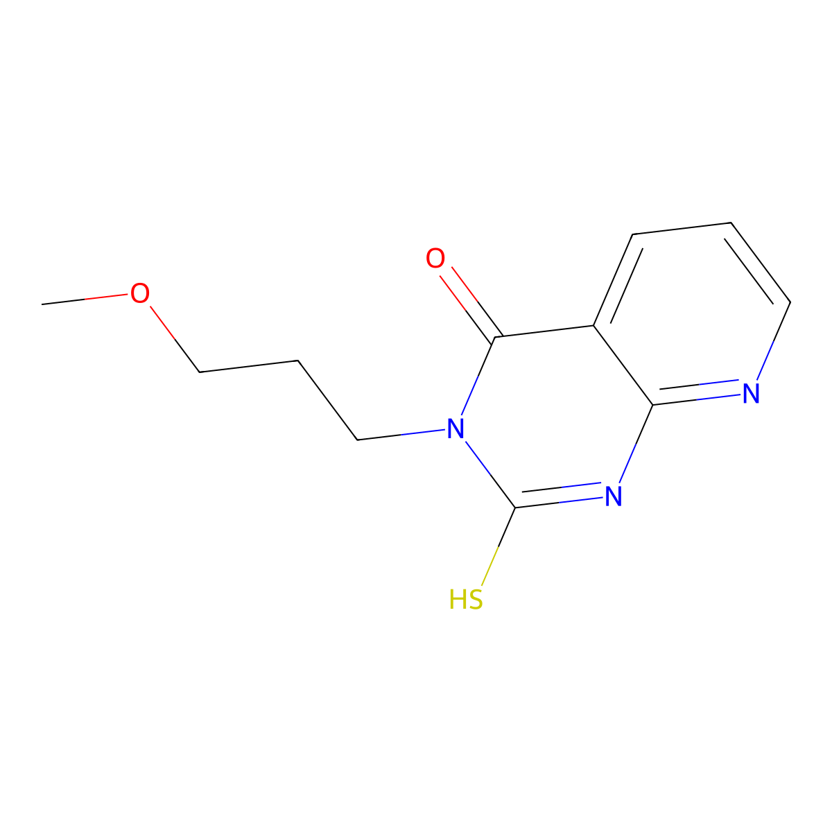 2-mercapto-3-(3-methoxypropyl)pyrido[2,3-d]pyrimidin-4(3H)-one molecular structure, CAS 688793-21-7