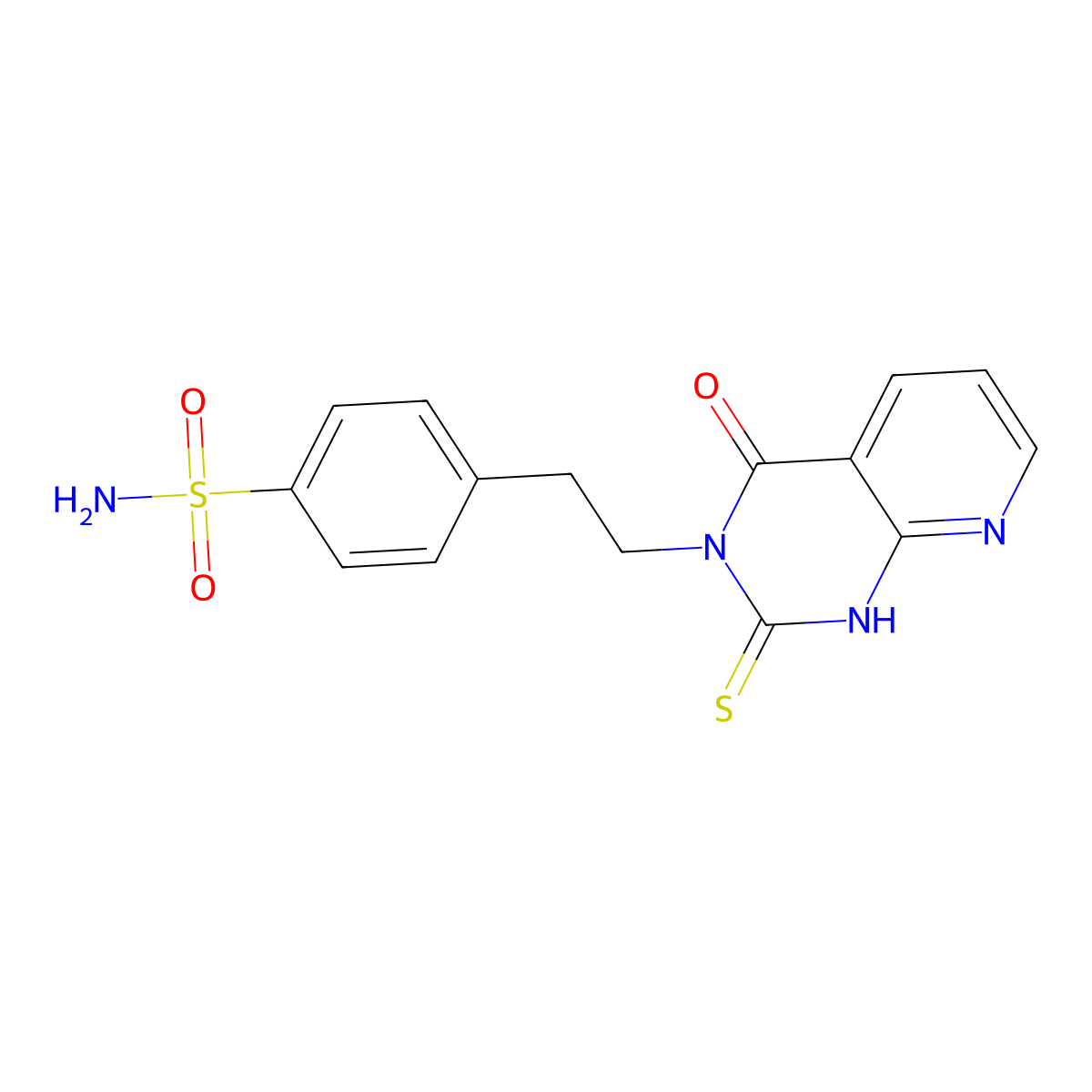4-[2-(4-oxo-2-sulfanylidene-1H-pyrido[2,3-d]pyrimidin-3-yl)ethyl]benzenesulfonamide molecular structure, CAS 688793-23-9