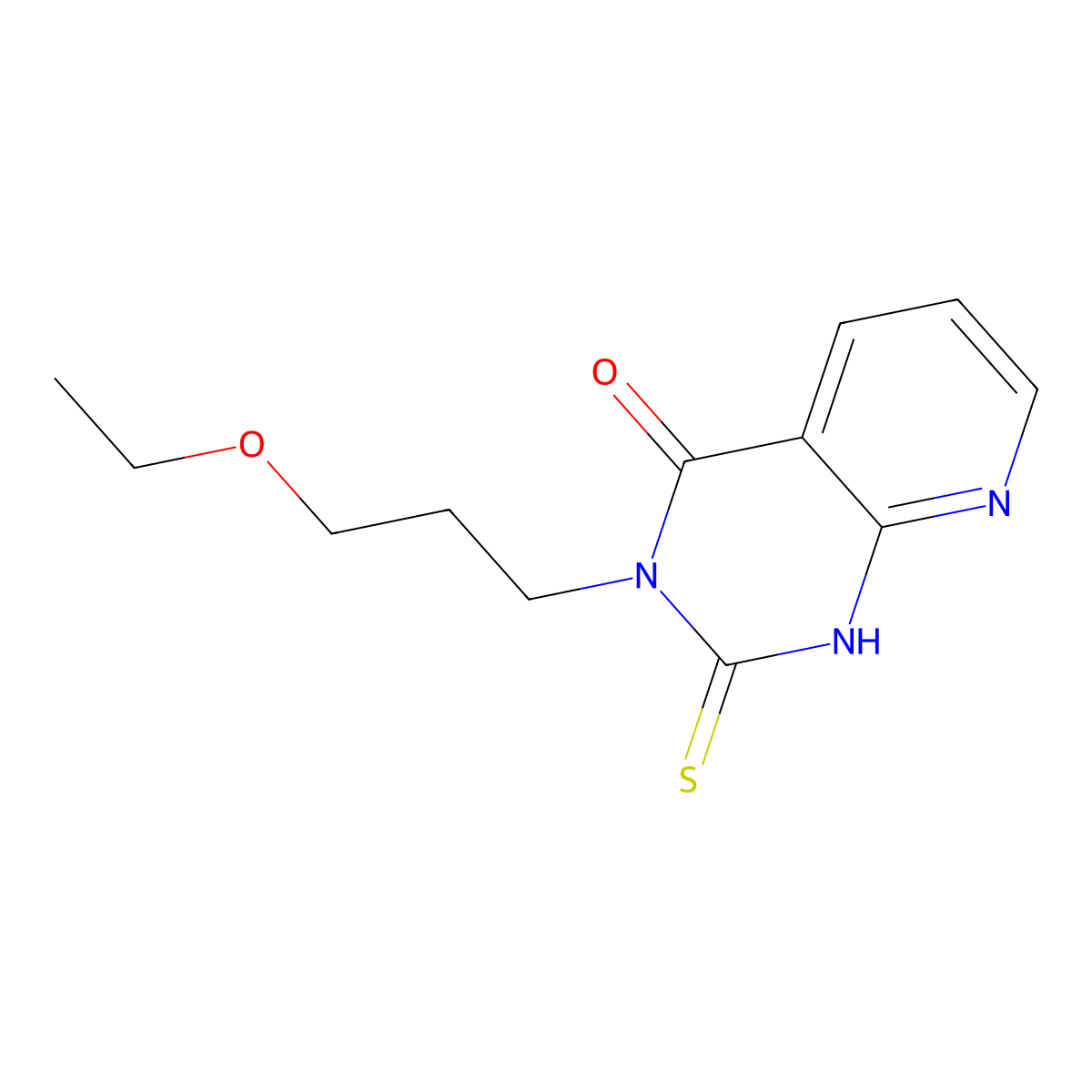 3-(3-ethoxypropyl)-2-thioxo-2,3-dihydropyrido[2,3-d]pyrimidin-4(1H)-one molecular structure, CAS 688793-26-2