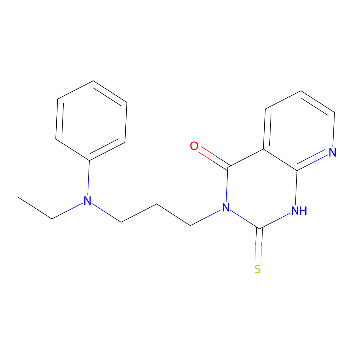 3-[3-(N-ethylanilino)propyl]-2-sulfanylidene-1H-pyrido[2,3-d]pyrimidin-4-one molecular structure, CAS 688793-27-3