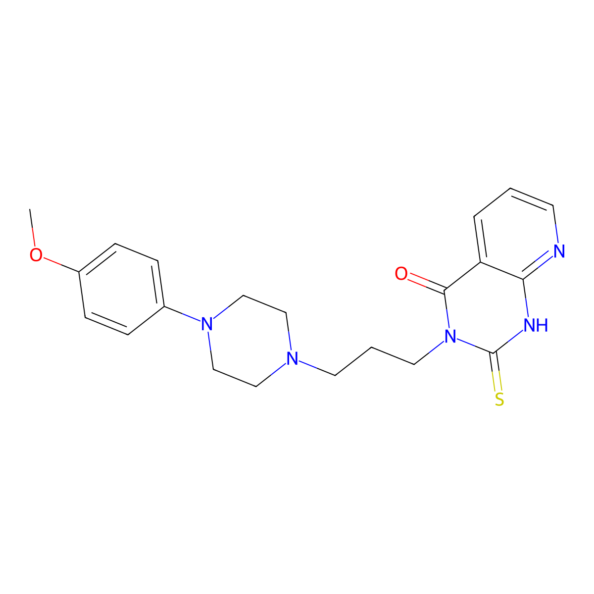 3-[3-[4-(4-methoxyphenyl)-1-piperazinyl]propyl]-2-sulfanylidene-1H-pyrido[2,3-d]pyrimidin-4-one molecular structure, CAS 688793-29-5