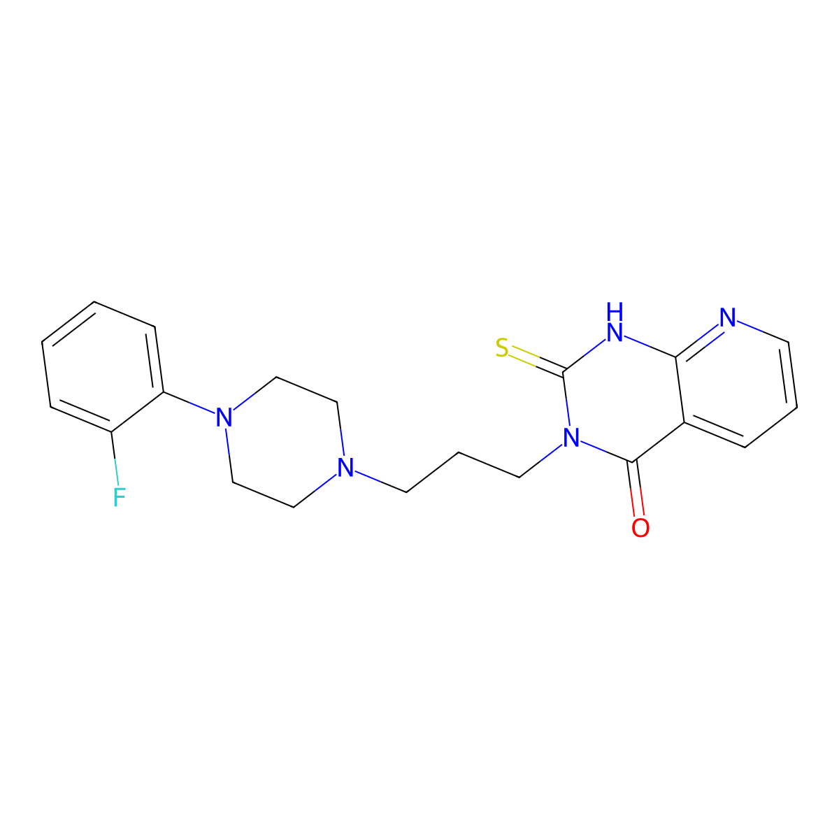 3-[3-[4-(2-fluorophenyl)piperazin-1-yl]propyl]-2-sulfanylidene-1H-pyrido[2,3-d]pyrimidin-4-one molecular structure, CAS 688793-30-8