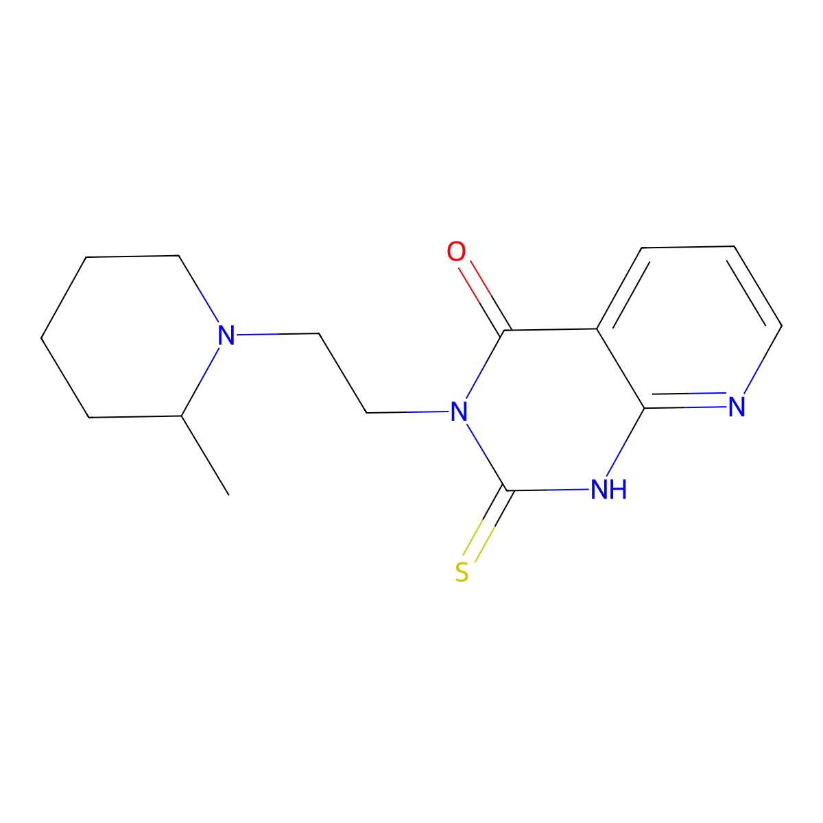 3-[2-(2-methylpiperidin-1-yl)ethyl]-2-sulfanylidene-1H-pyrido[2,3-d]pyrimidin-4-one molecular structure, CAS 688793-33-1