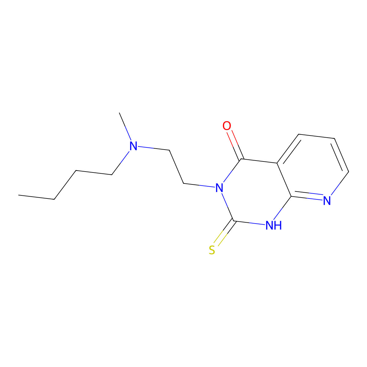 3-[2-[butyl(methyl)amino]ethyl]-2-sulfanylidene-1H-pyrido[2,3-d]pyrimidin-4-one molecular structure, CAS 688793-34-2
