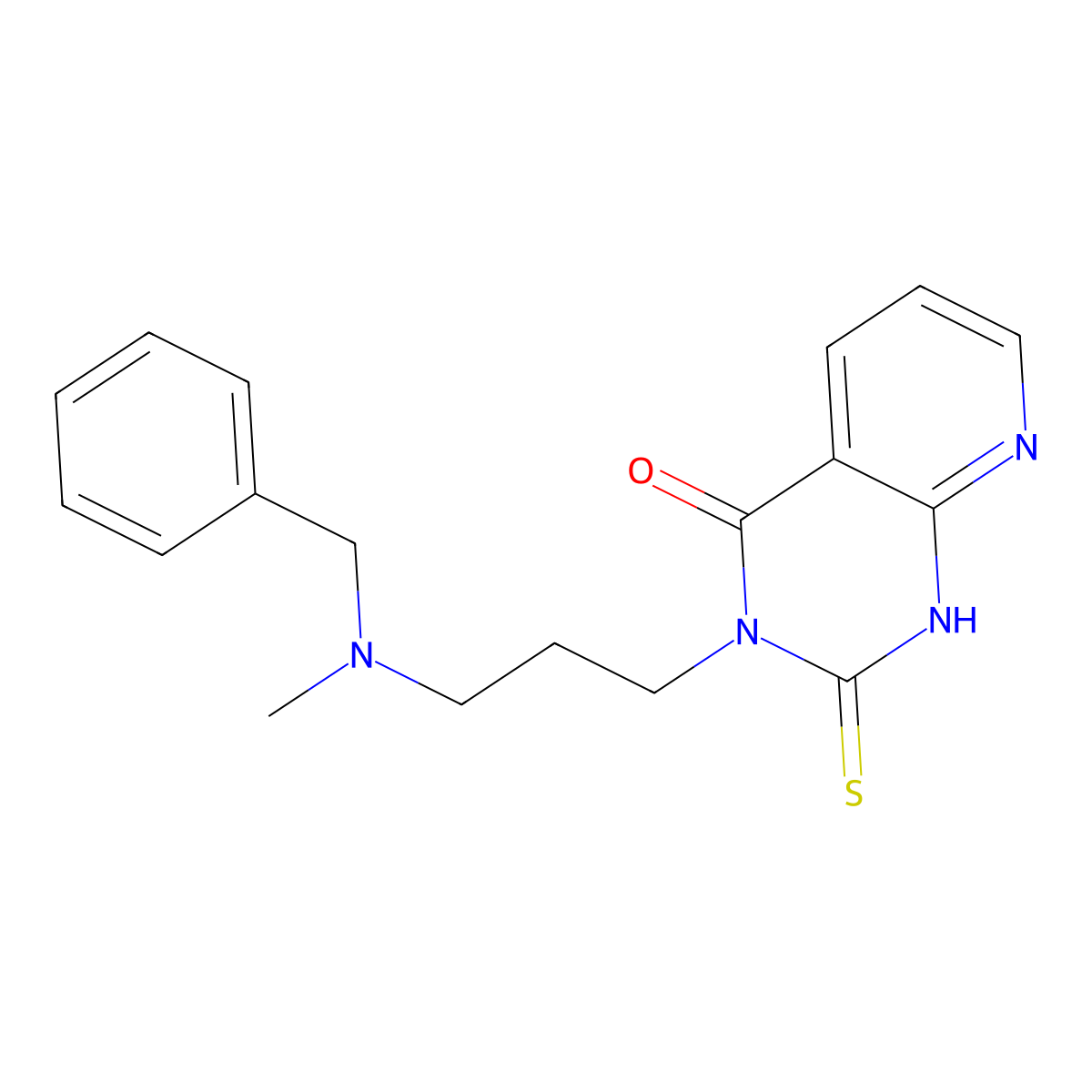 3-[3-[benzyl(methyl)amino]propyl]-2-sulfanylidene-1H-pyrido[2,3-d]pyrimidin-4-one molecular structure, CAS 688793-35-3