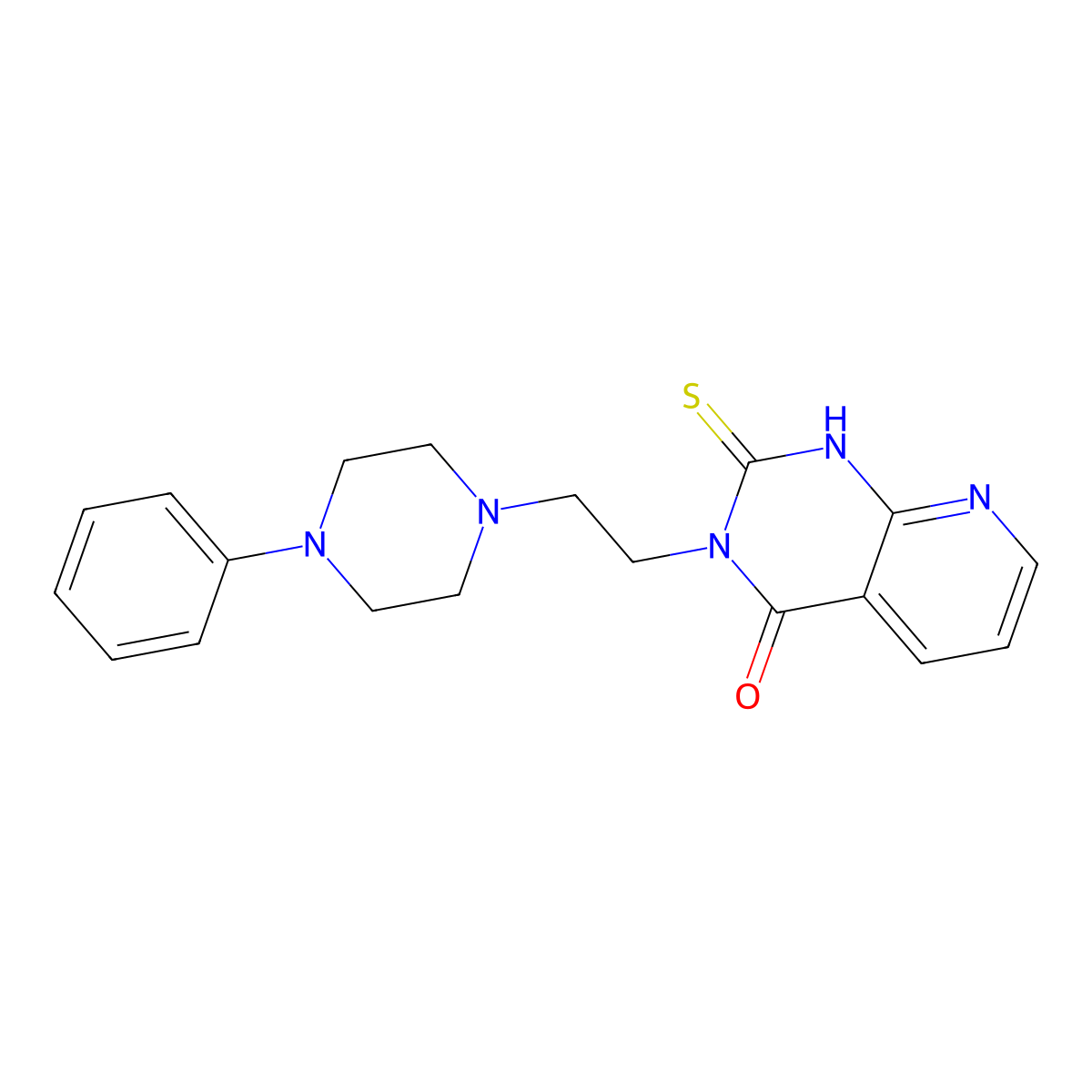 3-[2-(4-phenylpiperazin-1-yl)ethyl]-2-sulfanylidene-1H-pyrido[2,3-d]pyrimidin-4-one molecular structure, CAS 688793-38-6