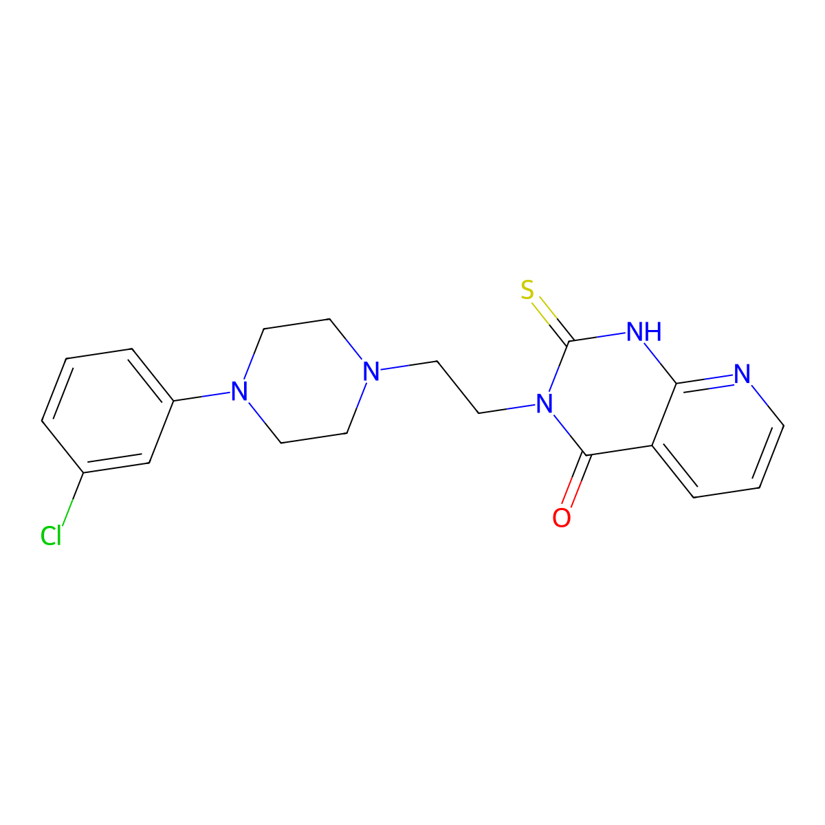 3-[2-[4-(3-chlorophenyl)piperazin-1-yl]ethyl]-2-sulfanylidene-1H-pyrido[2,3-d]pyrimidin-4-one molecular structure, CAS 688793-39-7