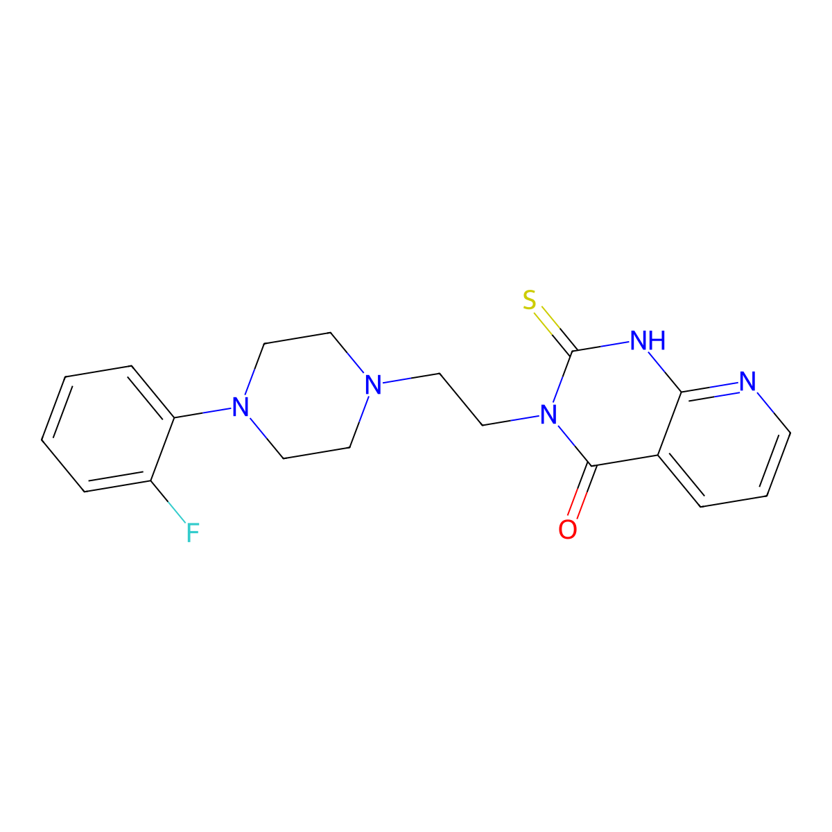 3-[2-[4-(2-fluorophenyl)piperazin-1-yl]ethyl]-2-sulfanylidene-1H-pyrido[2,3-d]pyrimidin-4-one molecular structure, CAS 688793-40-0