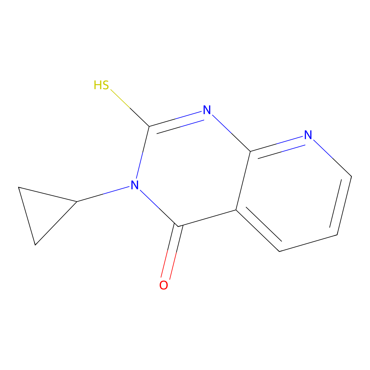 3-cyclopropyl-2-mercaptopyrido[2,3-d]pyrimidin-4(3H)-one molecular structure, CAS 688793-42-2