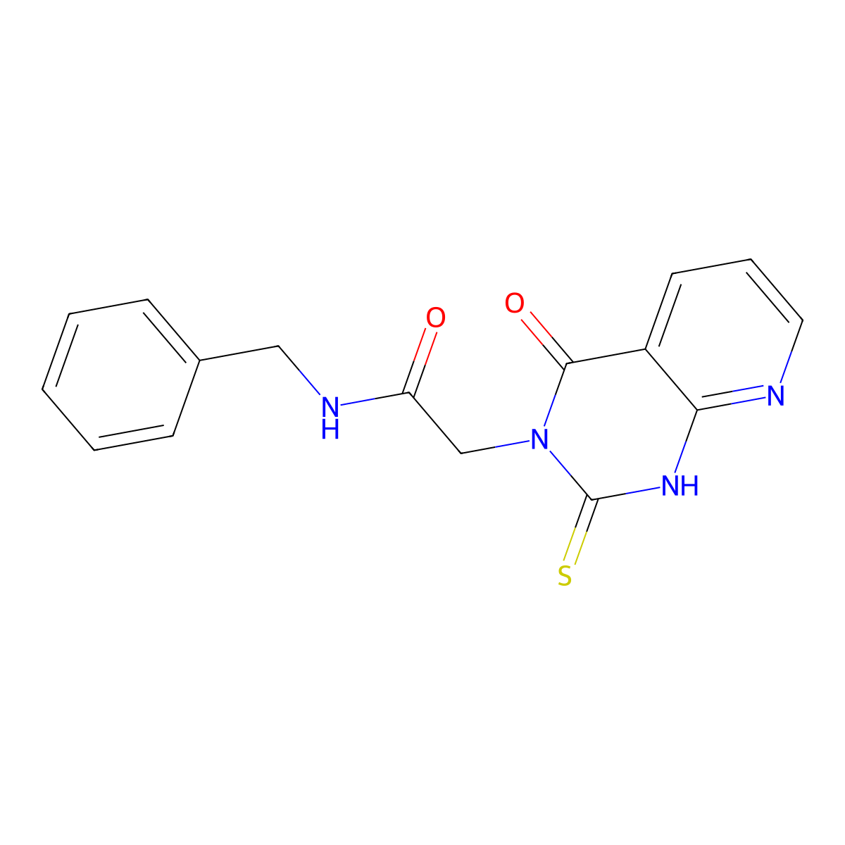 N-benzyl-2-(4-oxo-2-sulfanylidene-1H-pyrido[2,3-d]pyrimidin-3-yl)acetamide molecular structure, CAS 688793-60-4