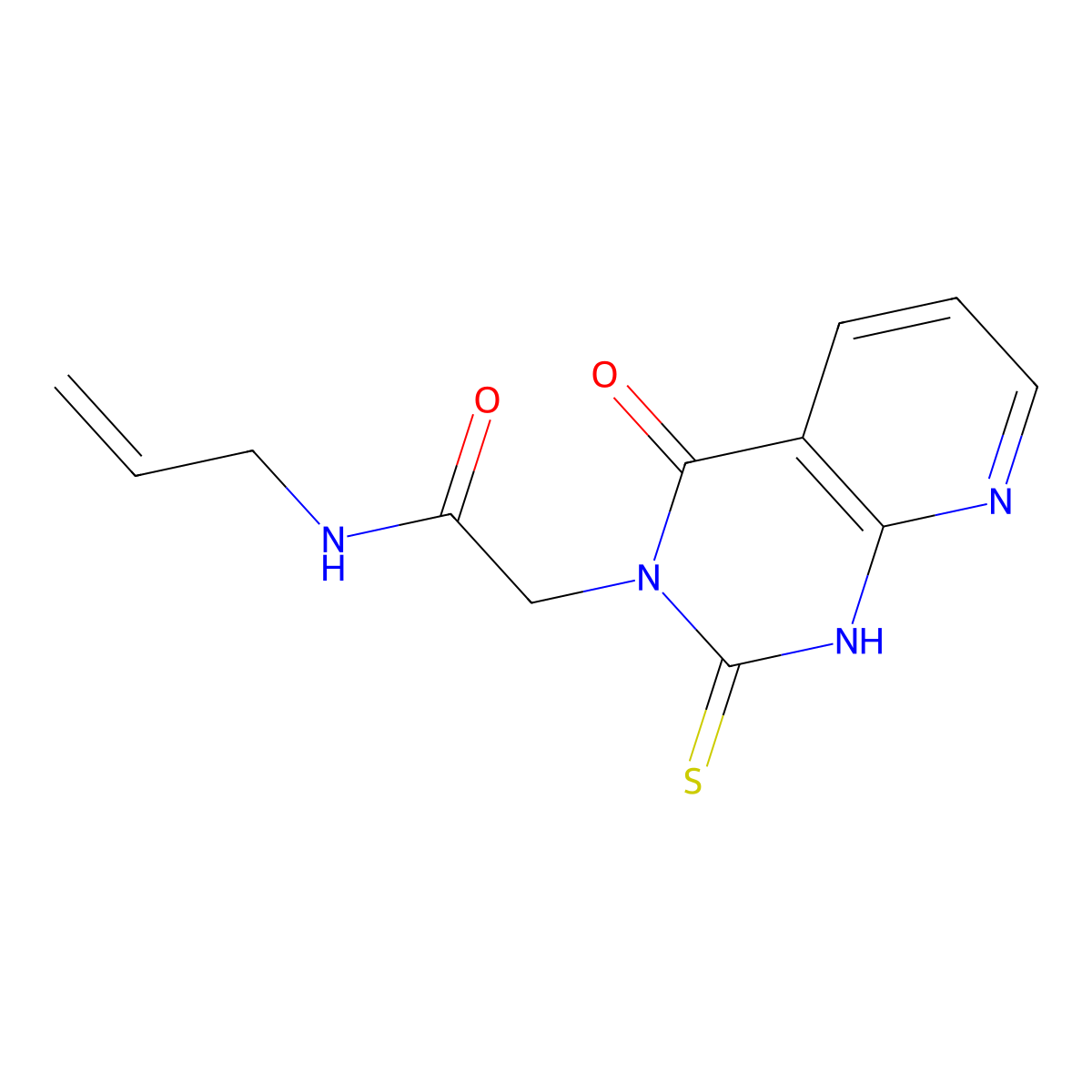 2-(4-oxo-2-sulfanylidene-1H-pyrido[2,3-d]pyrimidin-3-yl)-N-prop-2-enylacetamide molecular structure, CAS 688793-64-8