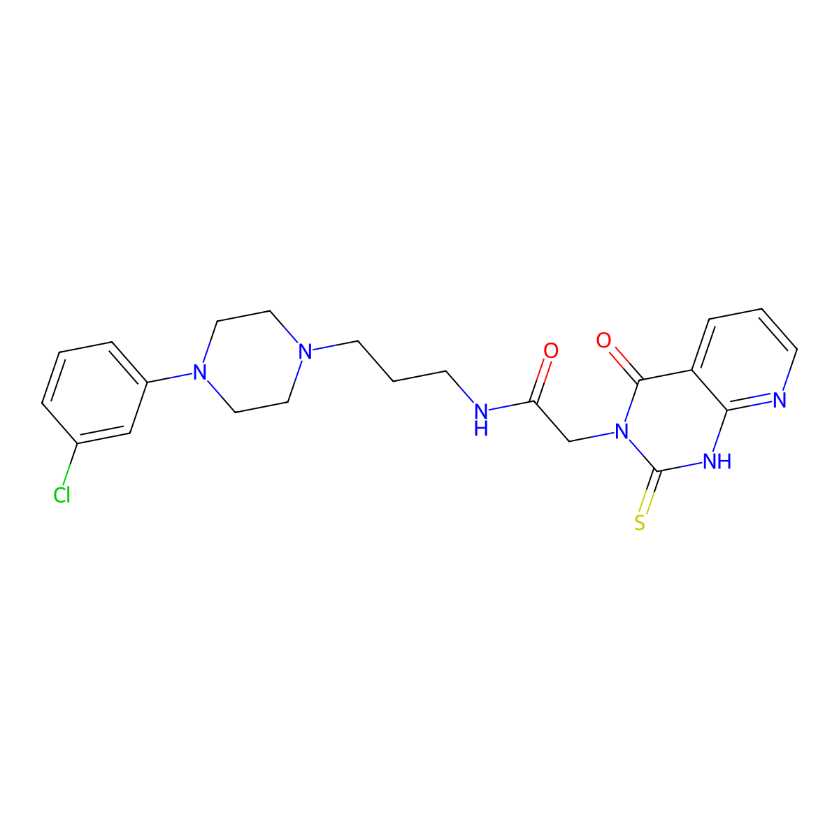 N-(3-(4-(3-chlorophenyl)piperazin-1-yl)propyl)-2-(4-oxo-2-thioxo-1,2-dihydropyrido[2,3-d]pyrimidin-3(4H)-yl)acetamide molecular structure, CAS 688793-67-1