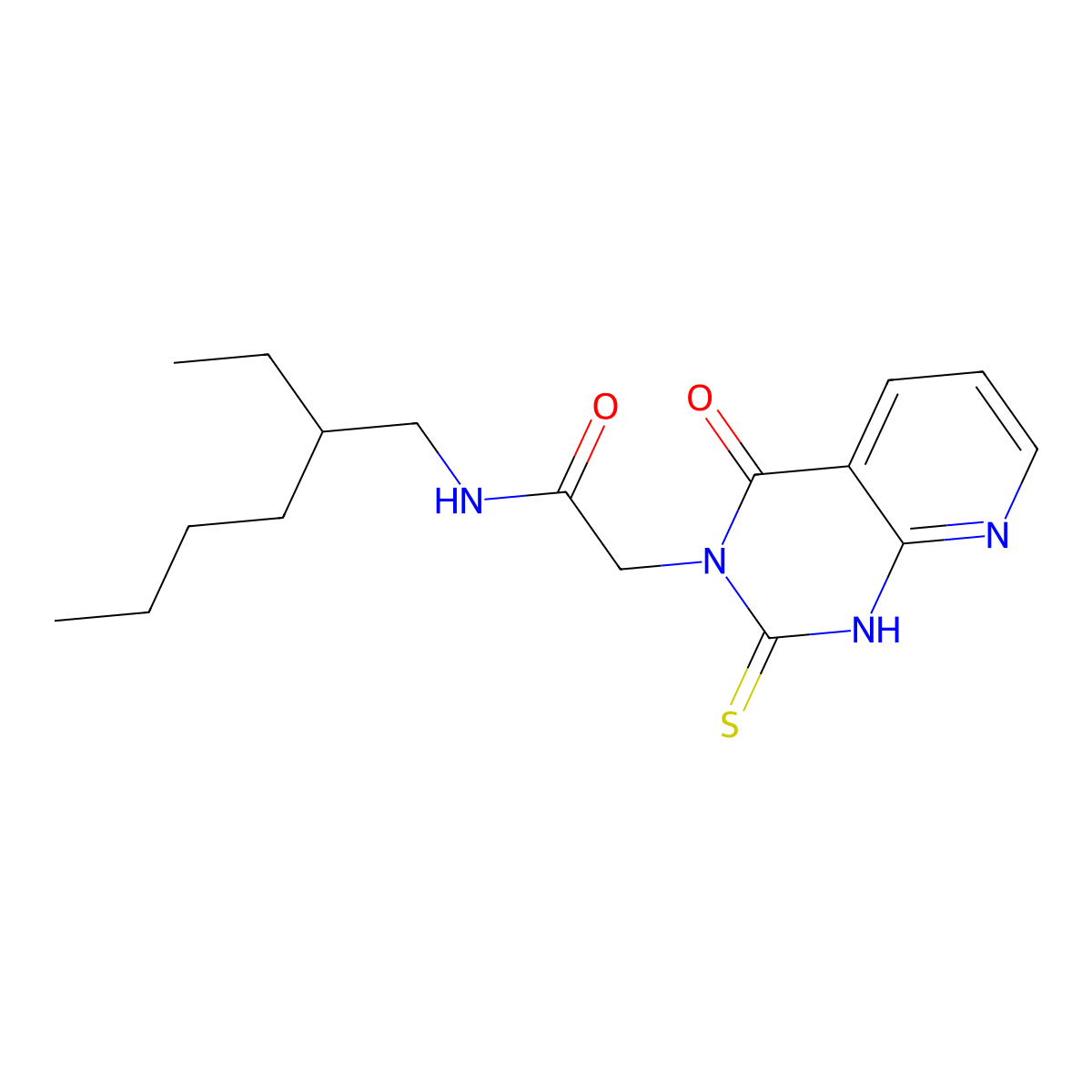 N-(2-ethylhexyl)-2-(4-oxo-2-sulfanylidene-1H-pyrido[2,3-d]pyrimidin-3-yl)acetamide molecular structure, CAS 688793-68-2