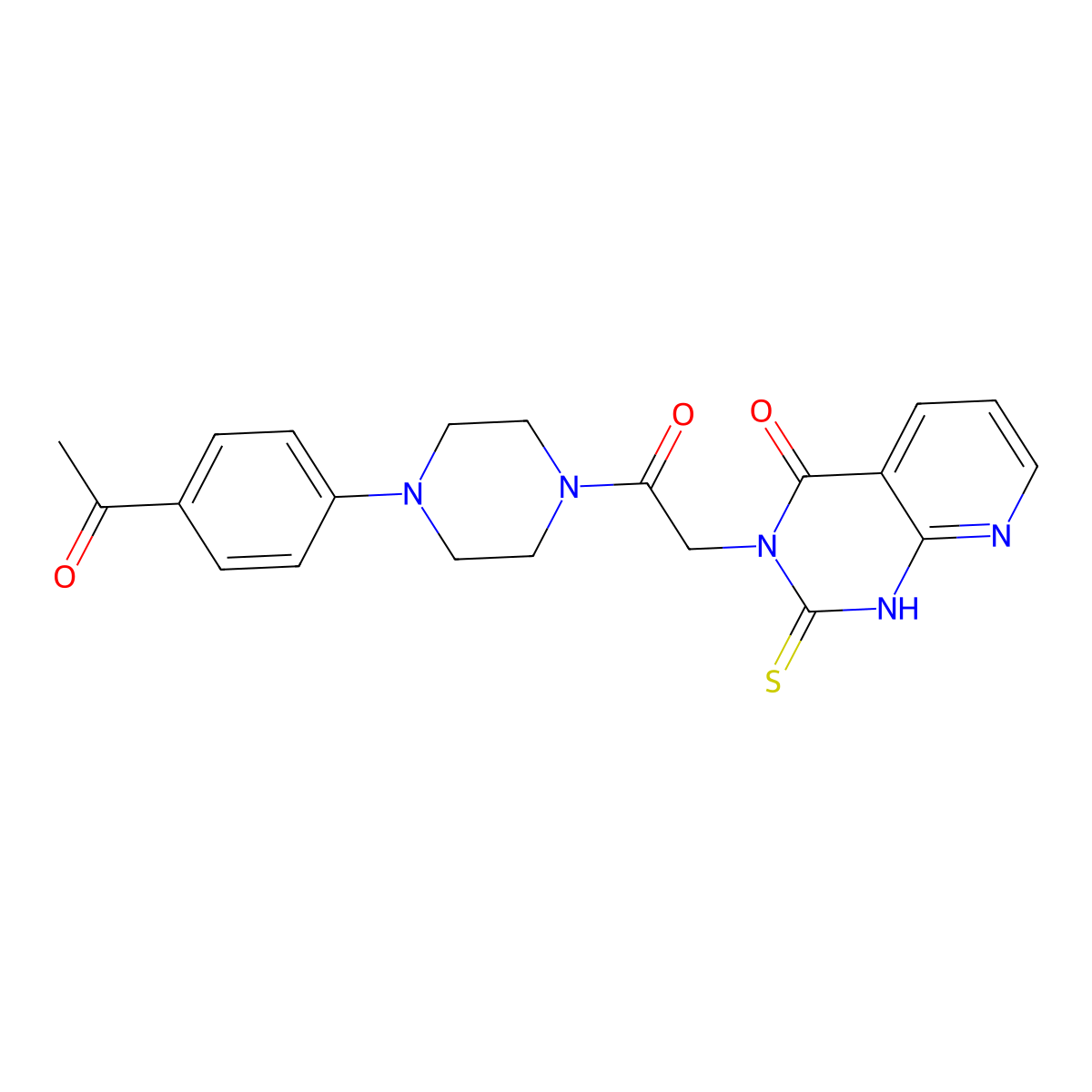 3-[2-[4-(4-acetylphenyl)piperazin-1-yl]-2-oxoethyl]-2-sulfanylidene-1H-pyrido[2,3-d]pyrimidin-4-one molecular structure, CAS 688793-73-9