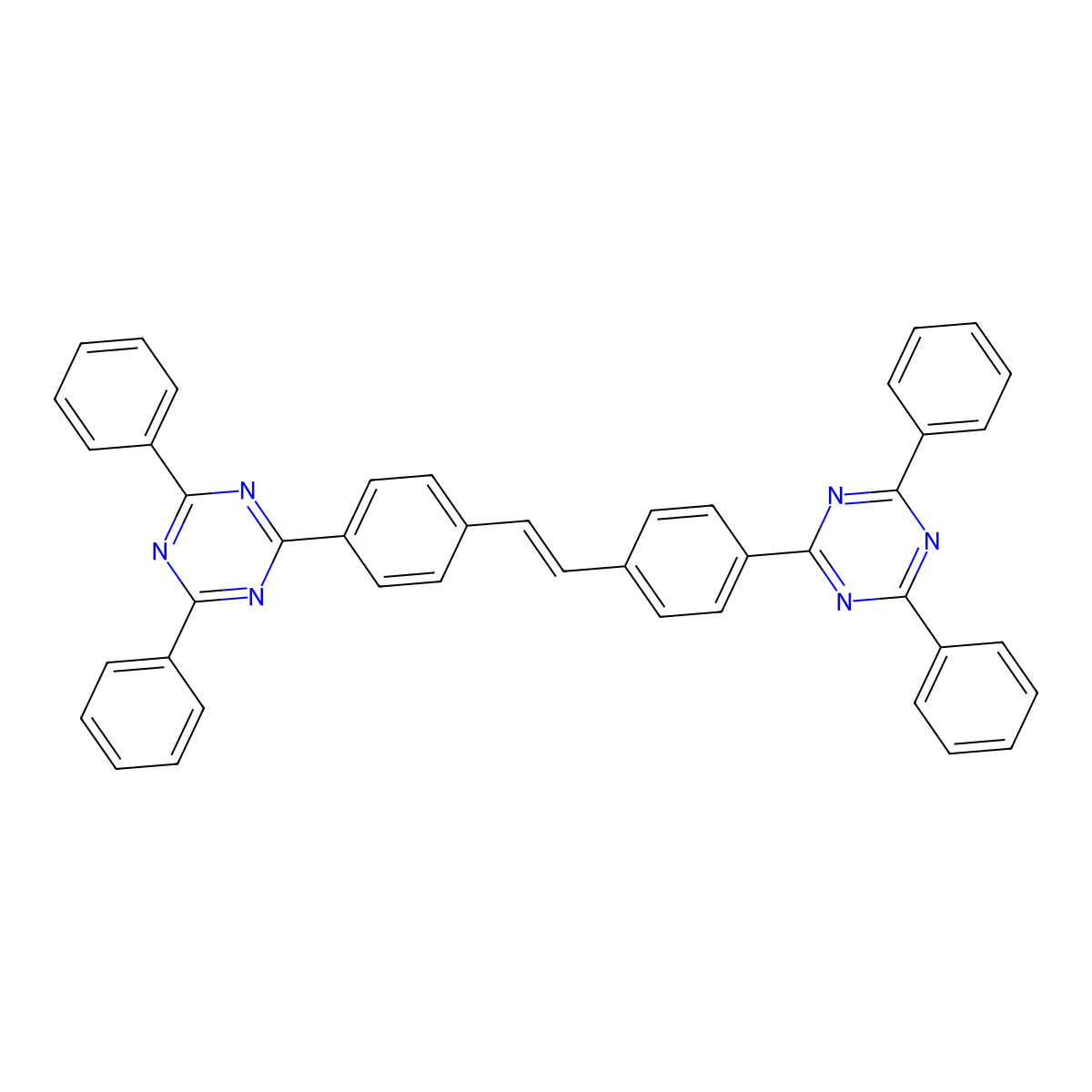 2,2'-[Ethene-1,2-diyldi(4,1-phenylene)]bis(4,6-diphenyl-1,3,5-triazine) molecular structure, CAS 6888-33-1