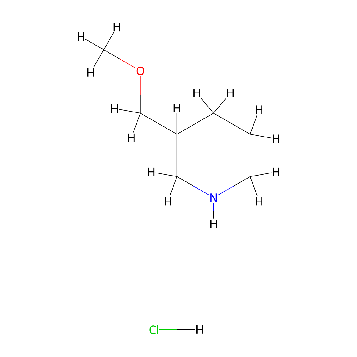 3-(Methoxymethyl)piperidine hydrochloride molecular structure, CAS 688809-97-4