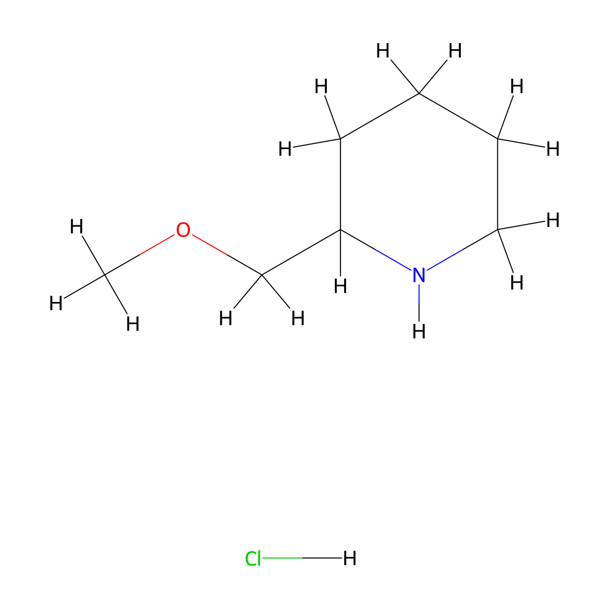 2-(Methoxymethyl)piperidine hydrochloride molecular structure, CAS 688809-98-5