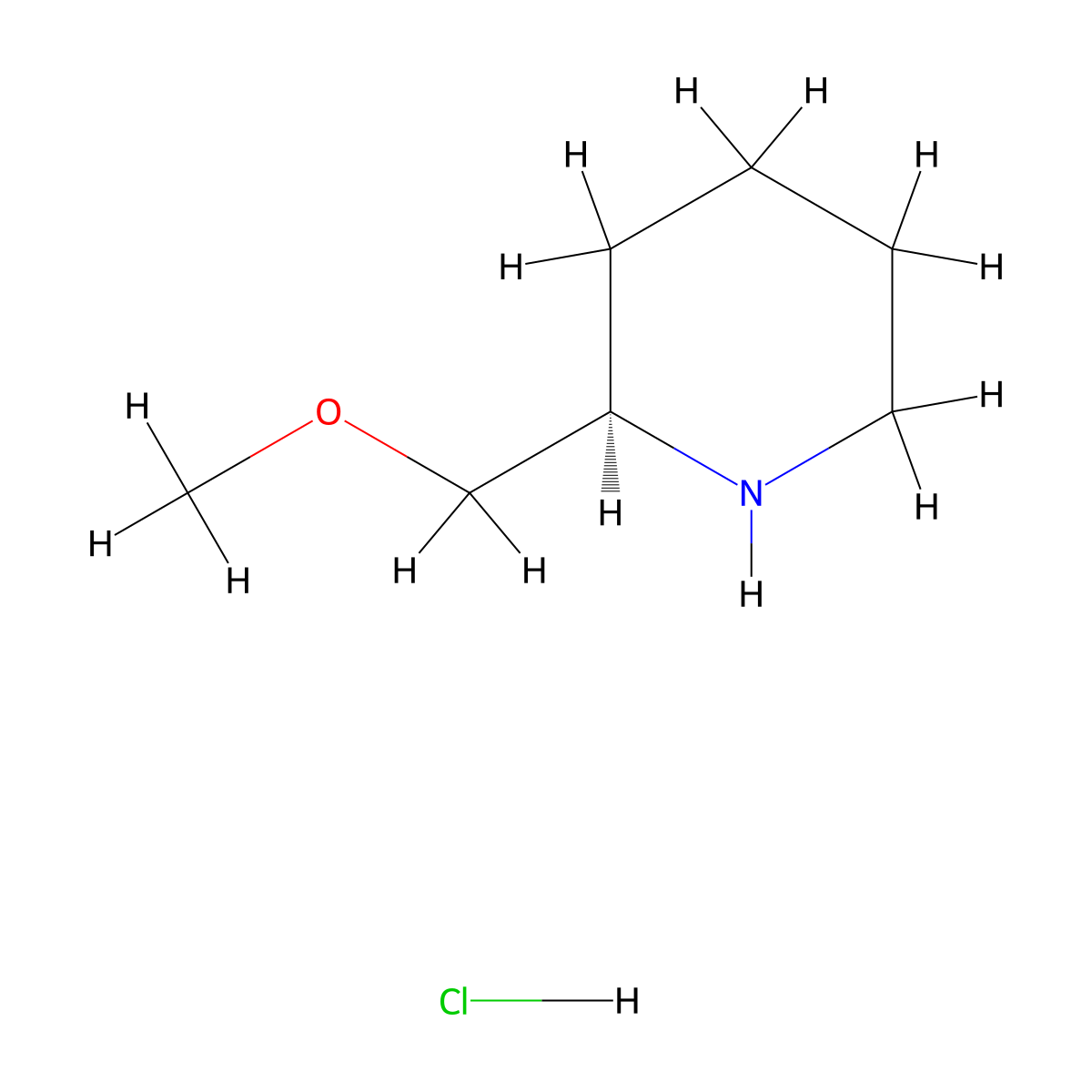 (R)-2-(Methoxymethyl)piperidine hydrochloride molecular structure, CAS 688809-99-6