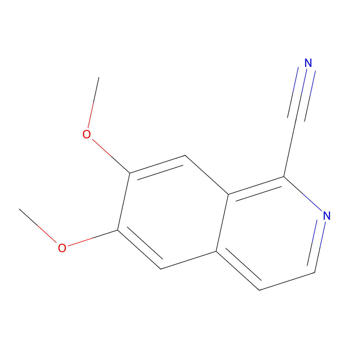 6,7-Dimethoxyisoquinoline-1-carbonitrile molecular structure, CAS 68881-60-7