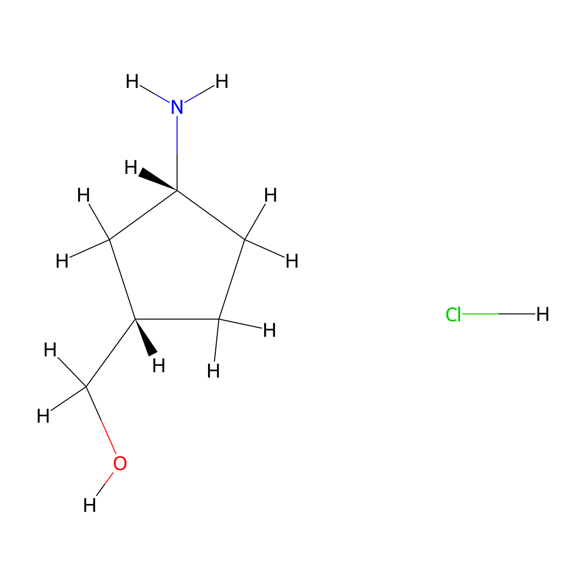 [(1S,3R)-3-Aminocyclopentyl]methanol;hydrochloride molecular structure, CAS 688810-06-2