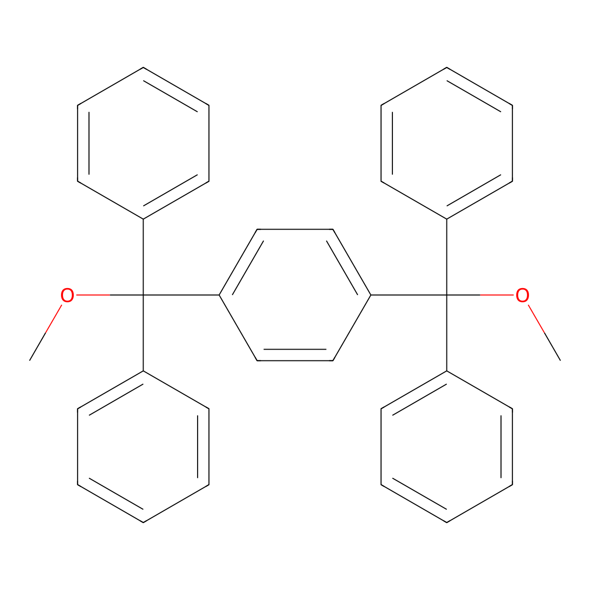 1,4-Bis[methoxy(diphenyl)methyl]benzene molecular structure, CAS 68883-10-3