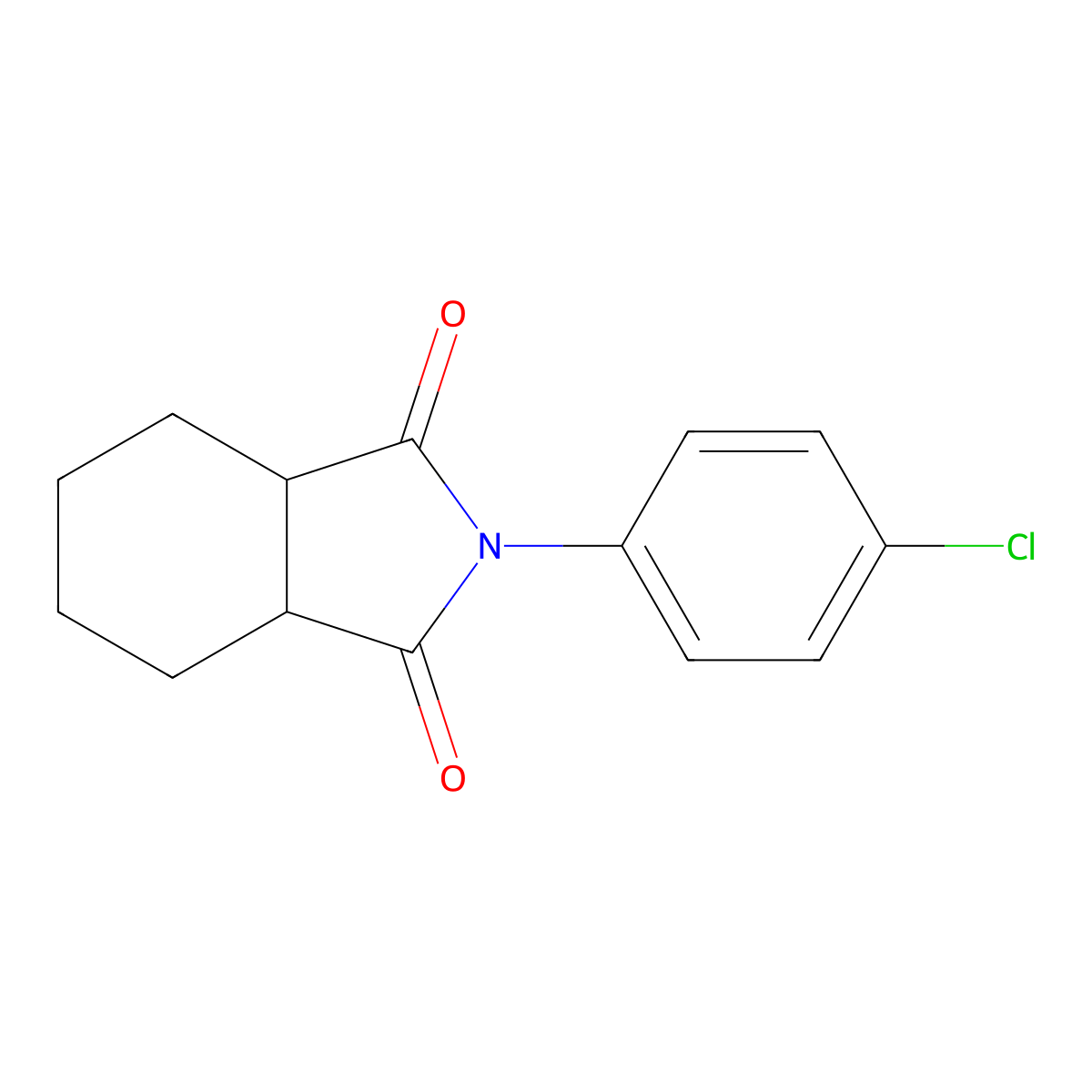 2-(4-Chlorophenyl)-3a,4,5,6,7,7a-hexahydro-1H-isoindole-1,3(2H)-dione molecular structure, CAS 68884-21-9