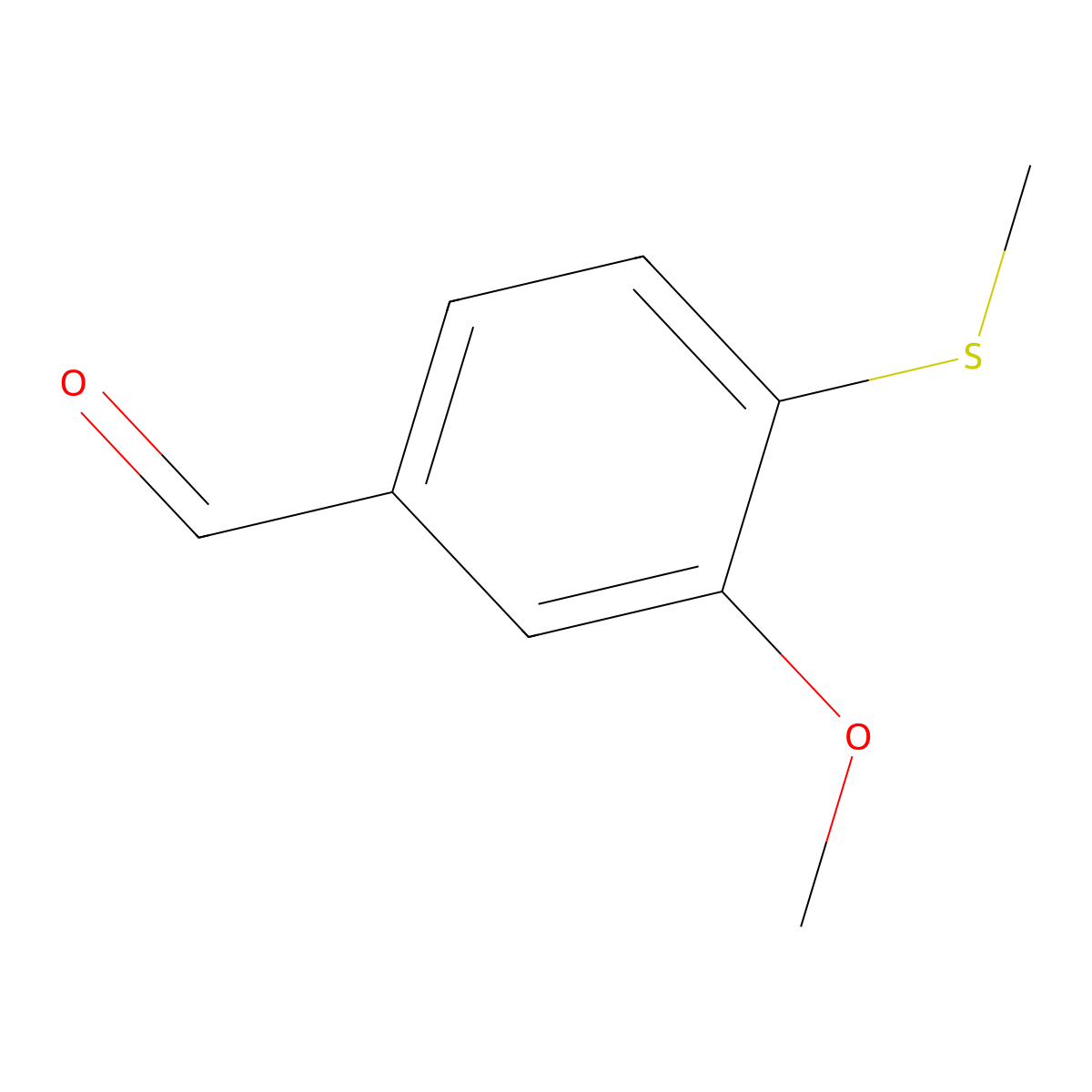 3-Methoxy-4-(methylsulfanyl)benzaldehyde molecular structure, CAS 68885-46-1