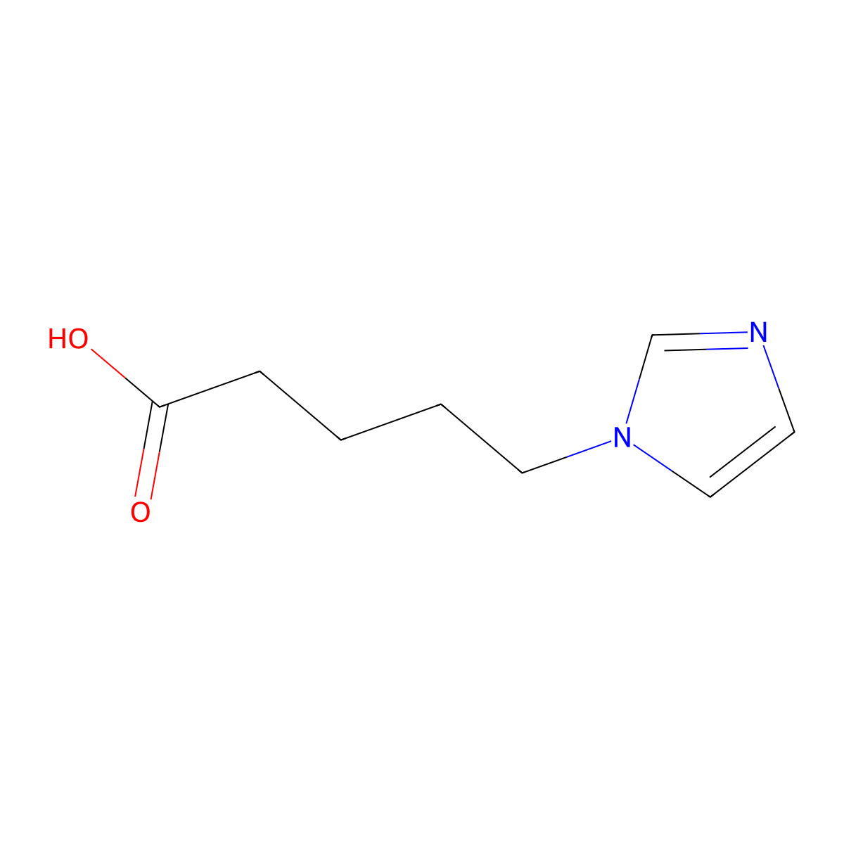 5-(1H-imidazol-1-yl)pentanoic acid molecular structure, CAS 68887-65-0