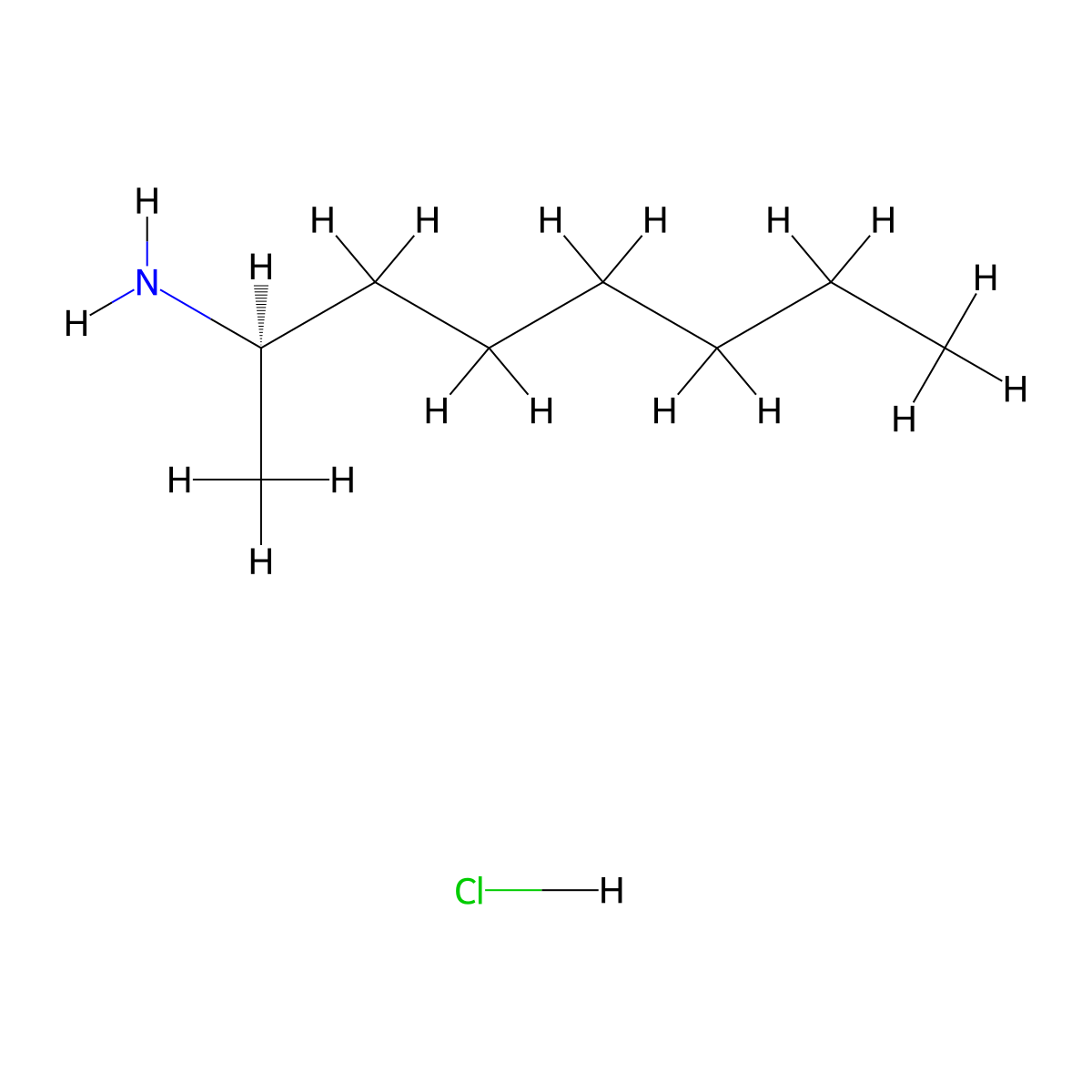2-Octylamine hydrochloride, (-)- molecular structure, CAS 68889-60-1