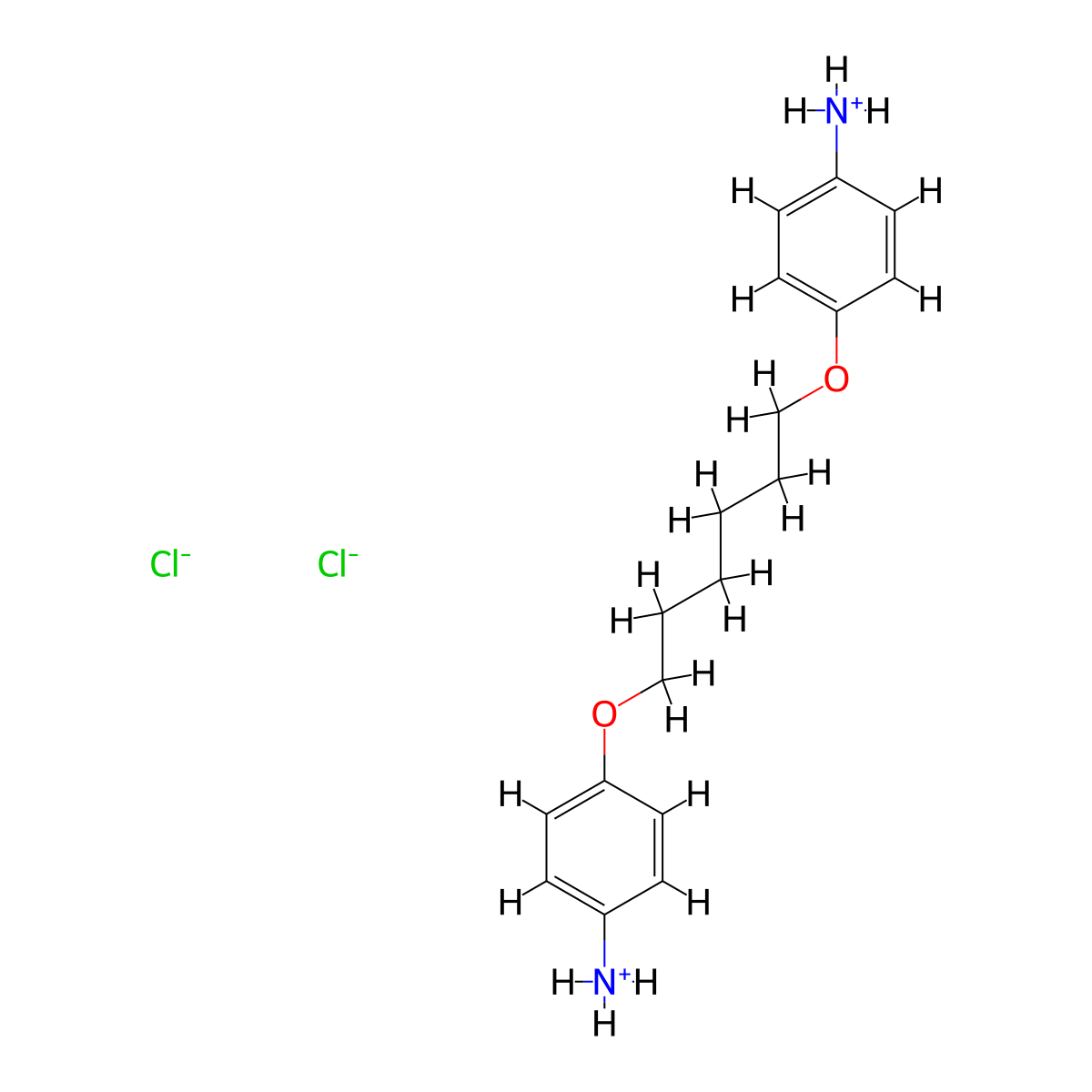 Aniline, 4,4'-(hexamethylenedioxy)di-, dihydrochloride molecular structure, CAS 6889-02-7