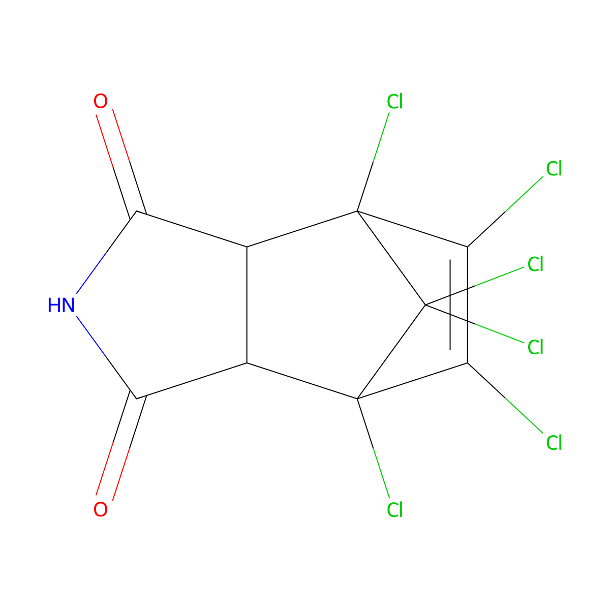 1,4,5,6,7,7-Hexachlorobicyclo(2.2.1)-5-heptene-2,3-dicarboximide molecular structure, CAS 6889-41-4