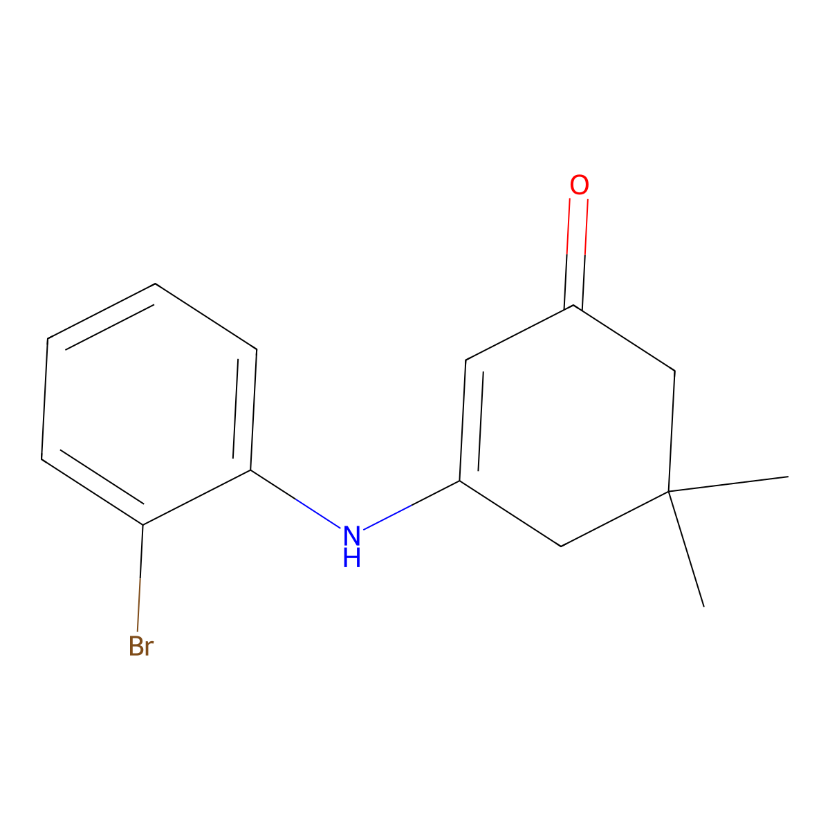 3-[(2-Bromophenyl)amino]-5,5-dimethylcyclohex-2-en-1-one molecular structure, CAS 68890-20-0