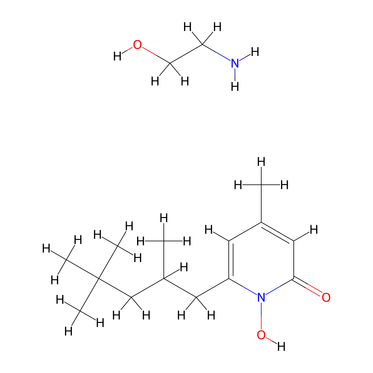 Piroctone Olamine molecular structure, CAS 68890-66-4