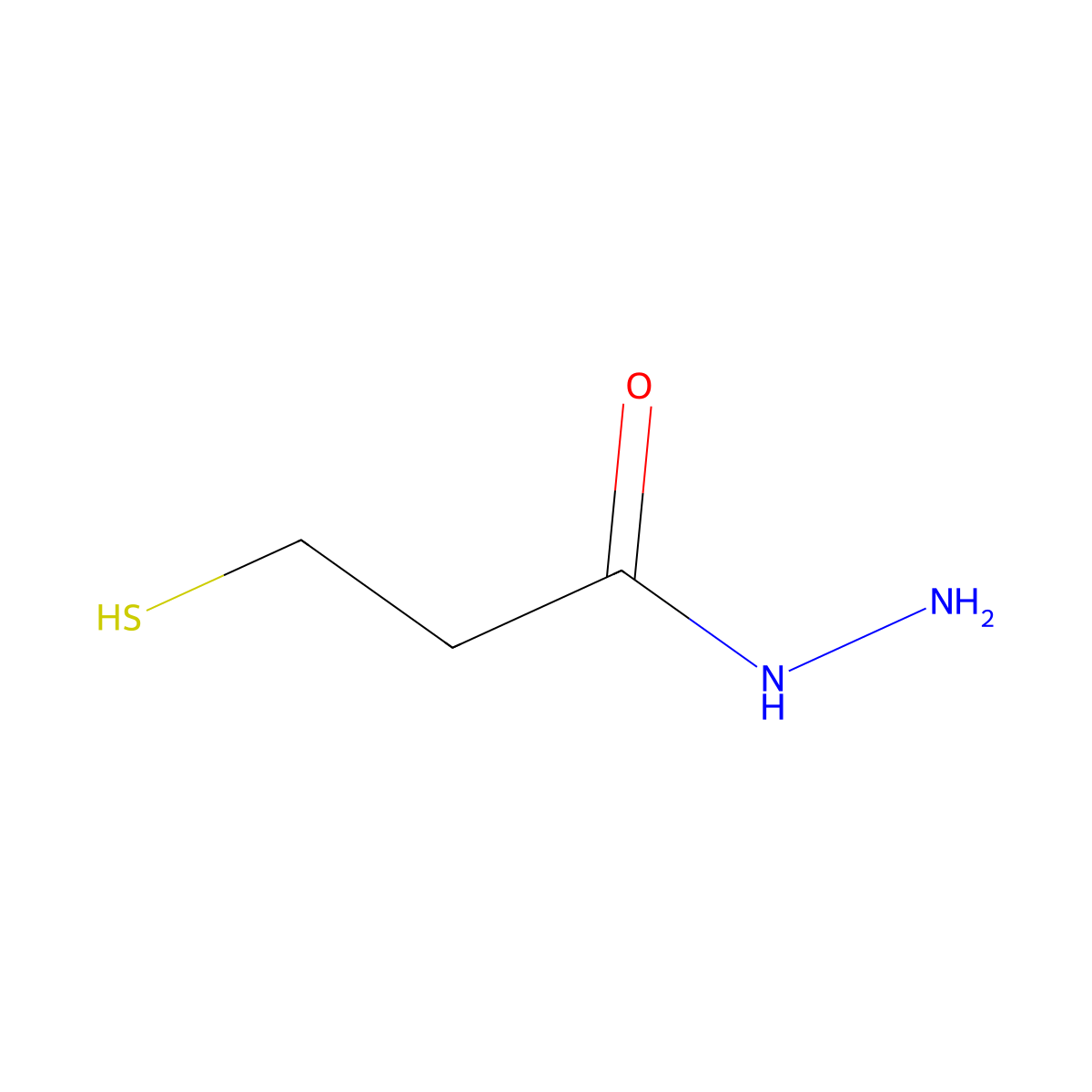 Mercaptopropionylhydrazide molecular structure, CAS 689-02-1