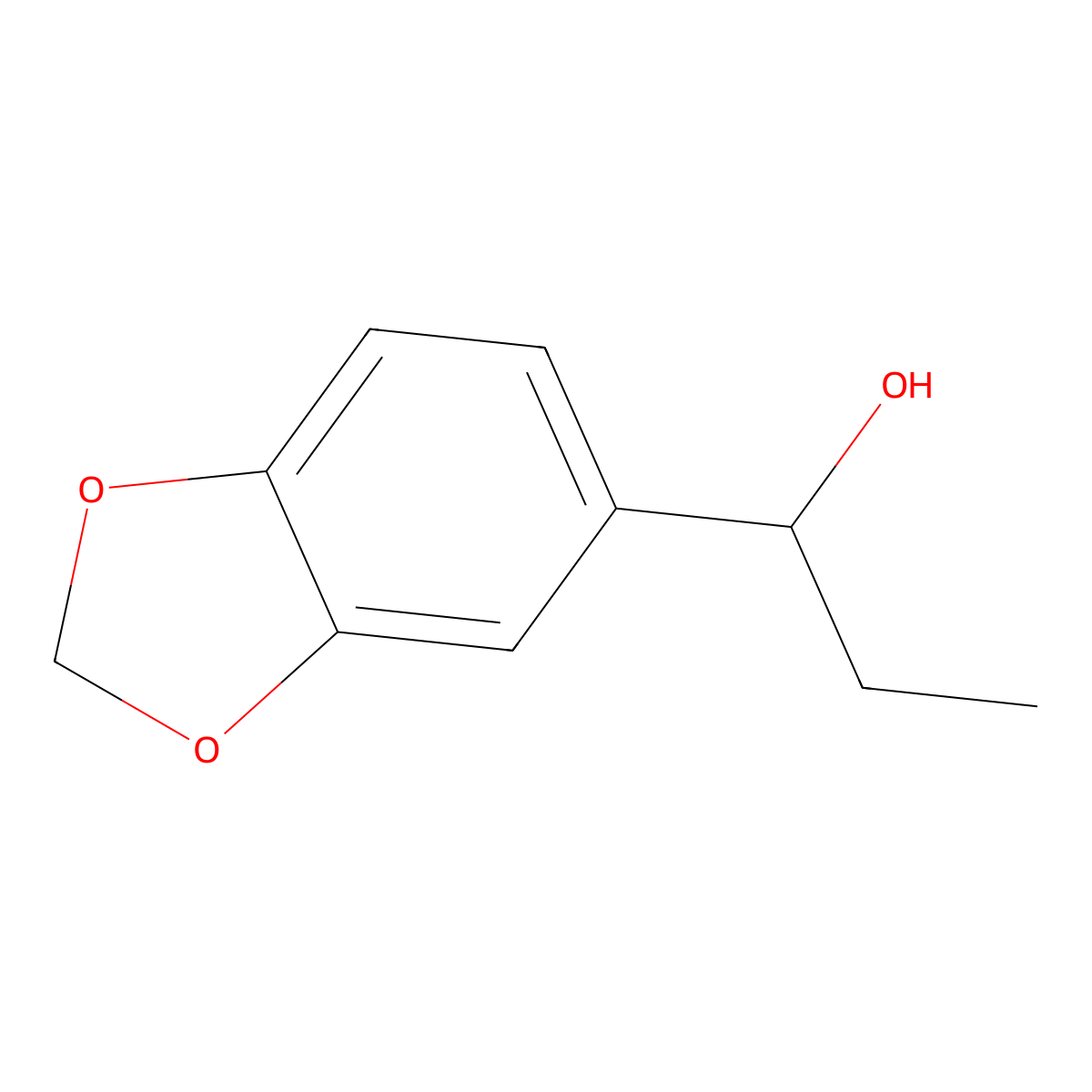 alpha-Ethyl-1,3-benzodioxole-5-methanol molecular structure, CAS 6890-30-8
