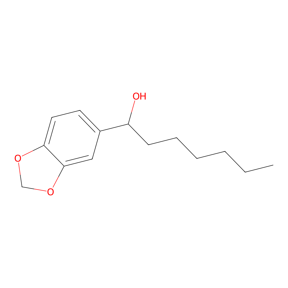 1,3-Benzodioxole-5-methanol, alpha-hexyl- molecular structure, CAS 6890-33-1