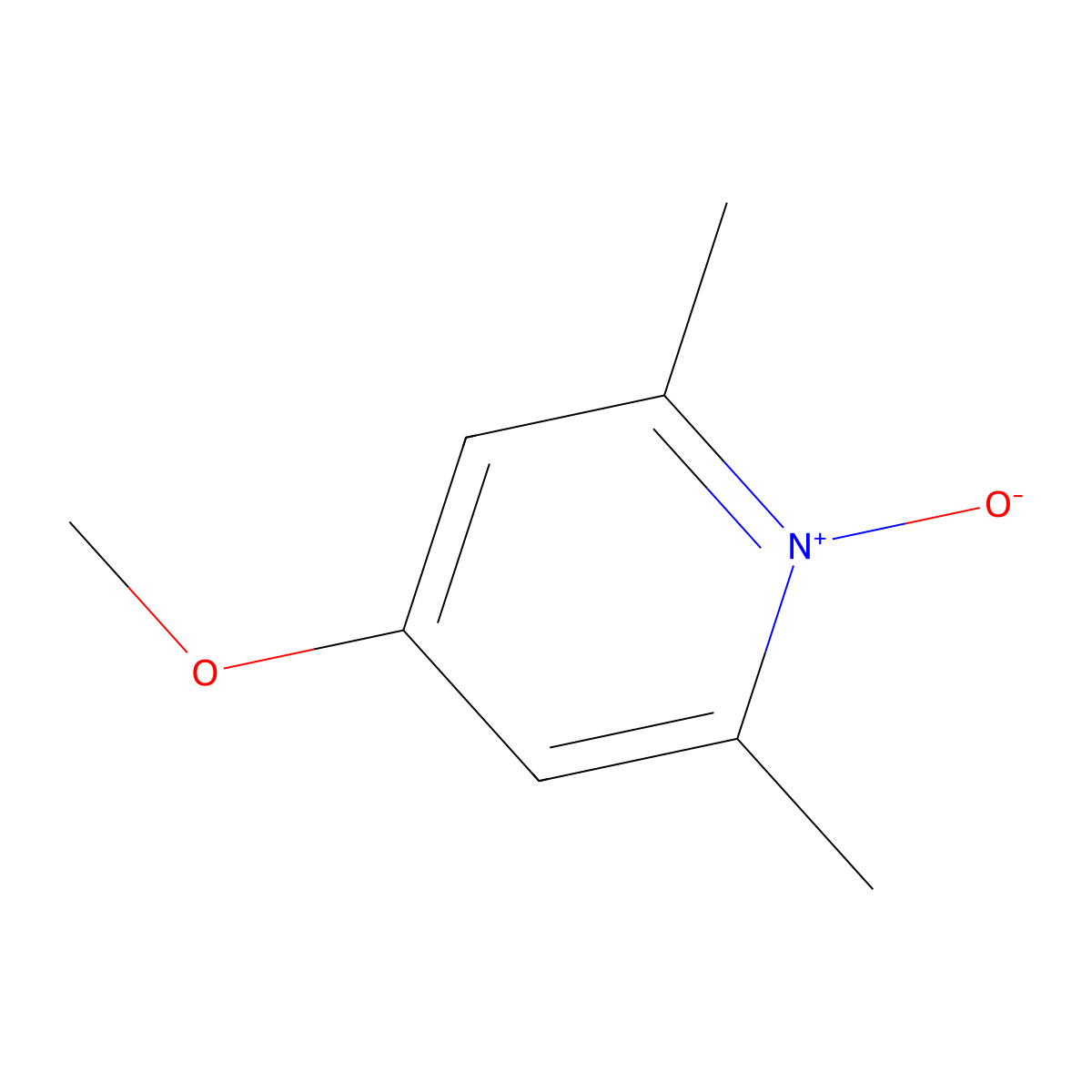 4-Methoxy-2,6-dimethyl-pyridine 1-oxide molecular structure, CAS 6890-59-1
