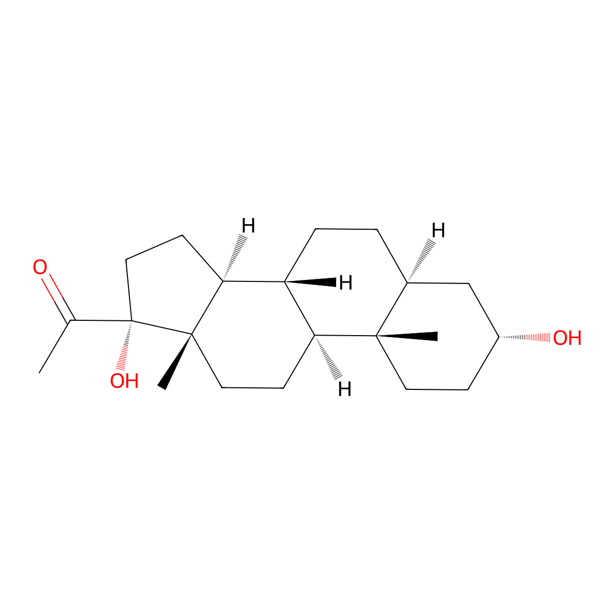 (3alpha,5alpha)-3,17-Dihydroxypregnan-20-one molecular structure, CAS 6890-65-9
