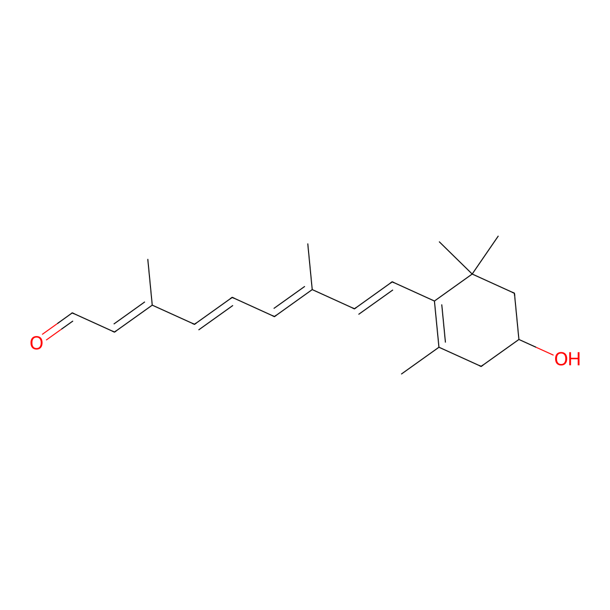 3-Hydroxyretinal molecular structure, CAS 6890-91-1