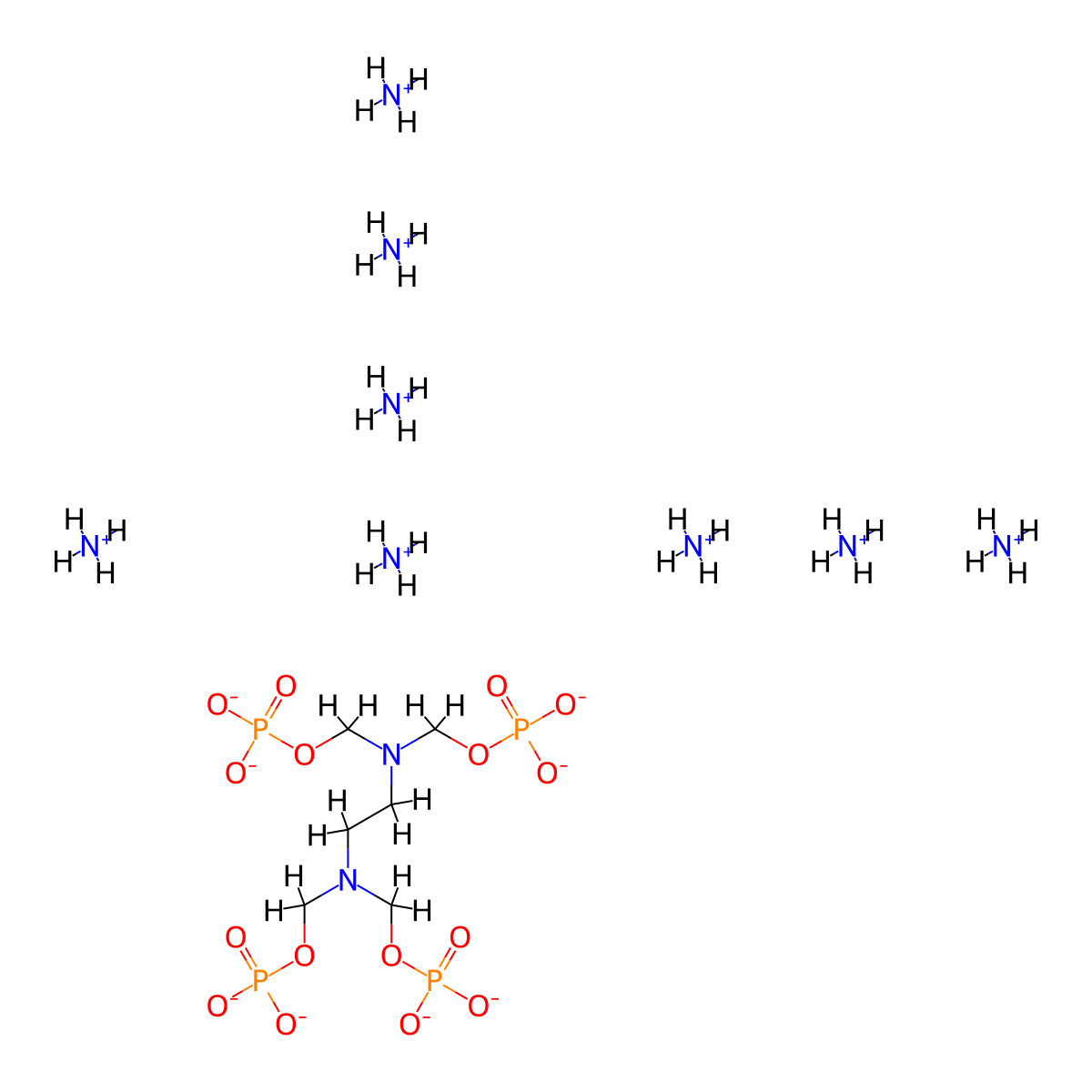 Octaammonium (ethane-1,2-diylbis(nitrilobis(methylene)))tetrakisphosphonate molecular structure, CAS 68901-17-7