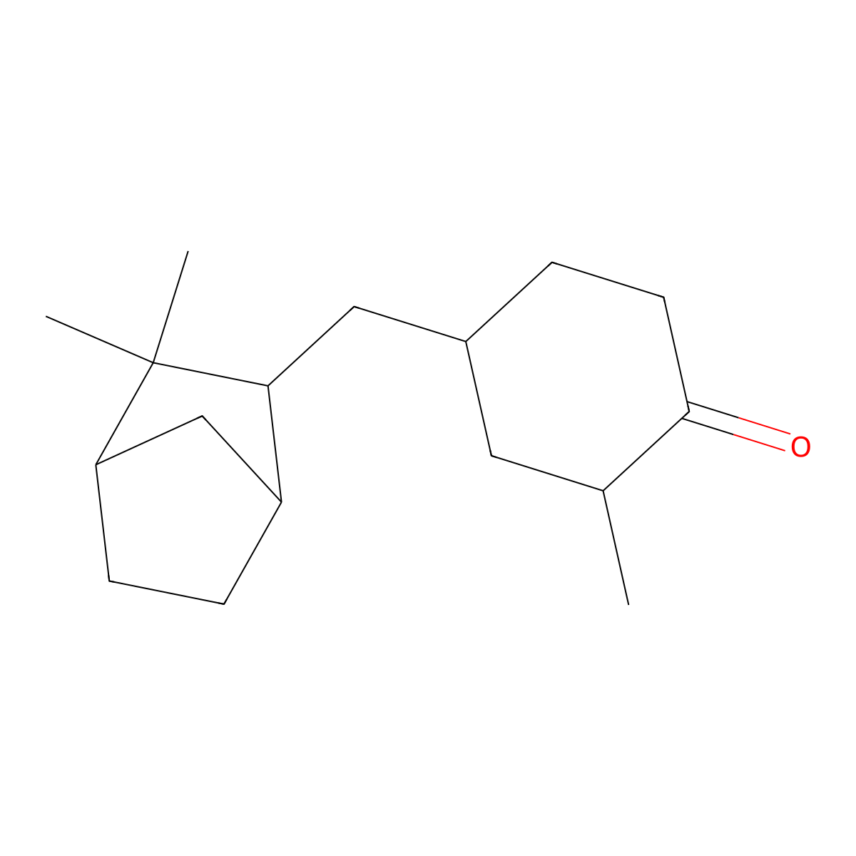 4-((3,3-Dimethylbicyclo(2.2.1)hept-2-yl)methyl)-2-methylcyclohexanone molecular structure, CAS 68901-22-4