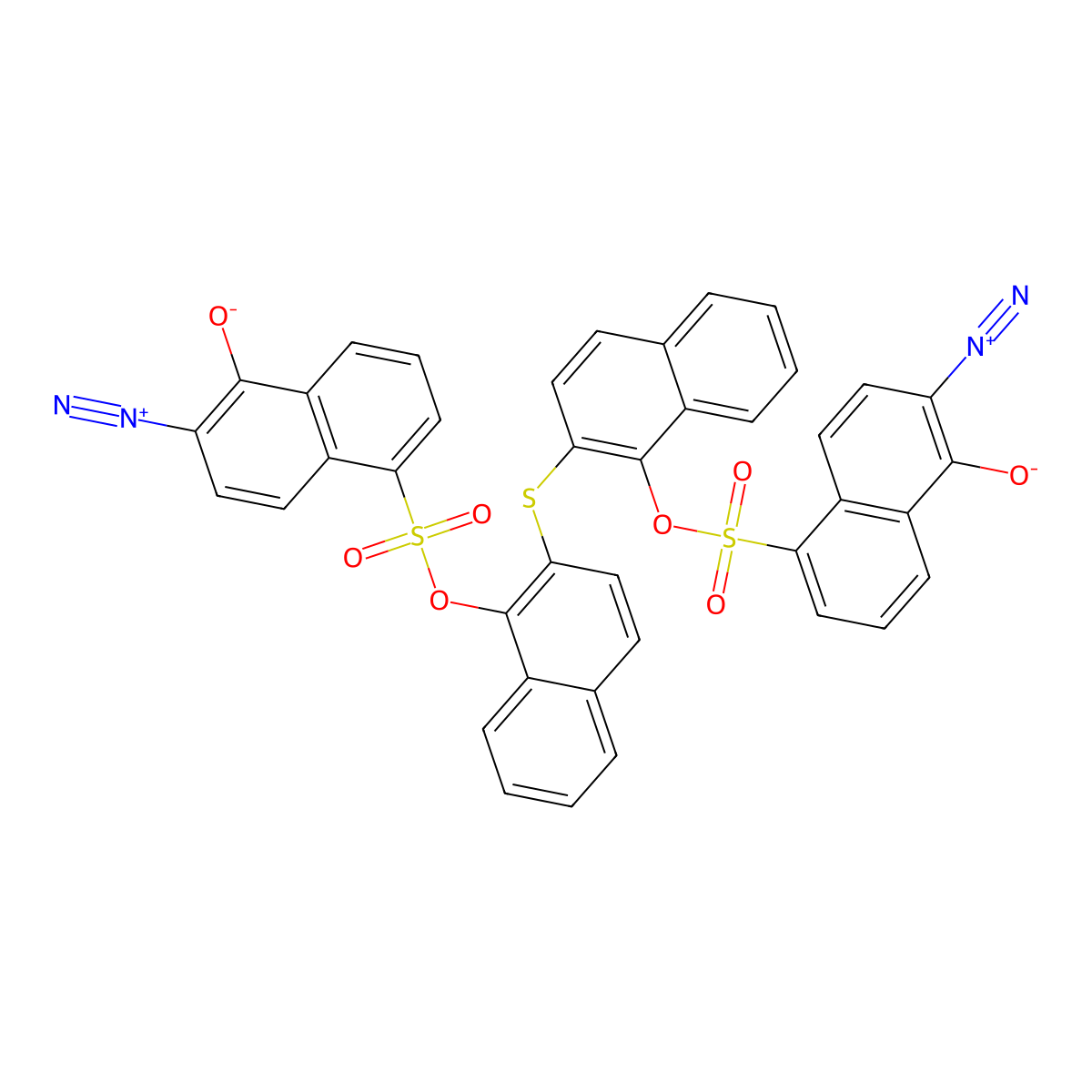 1-Naphthalenesulfonic acid, 6-diazo-5,6-dihydro-5-oxo-, 1,1'-(thiodi-1,2-naphthalenediyl) ester molecular structure, CAS 68901-25-7