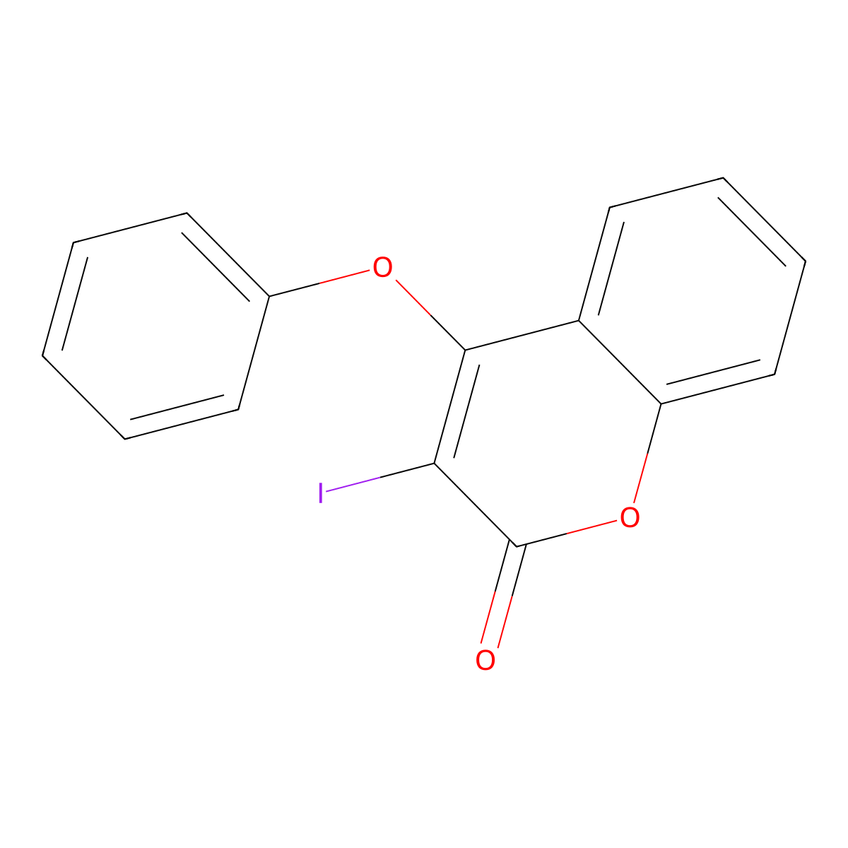 2H-1-Benzopyran-2-one, 3-iodo-4-phenoxy- molecular structure, CAS 68903-74-2