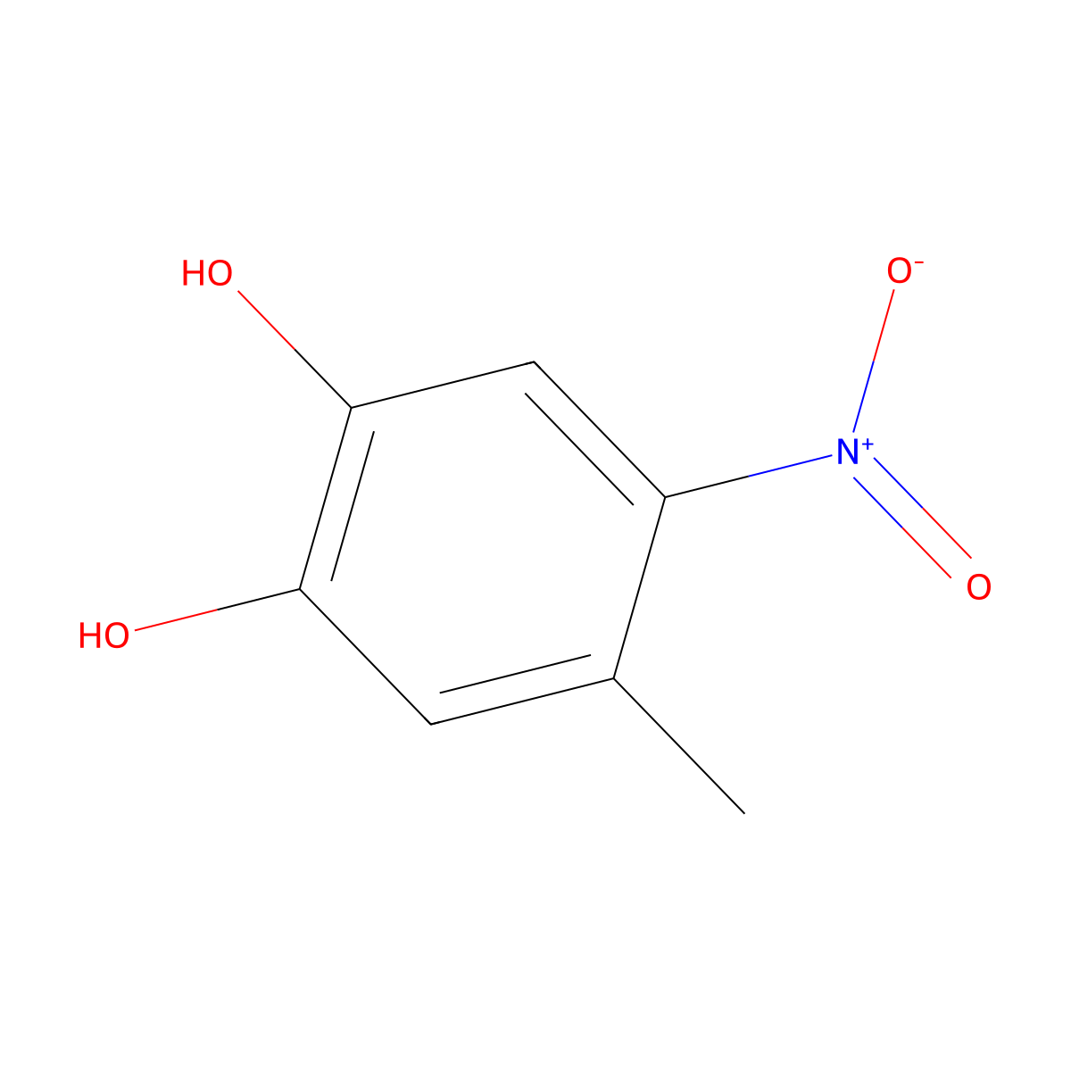 4-Methyl-5-nitrocatechol molecular structure, CAS 68906-21-8