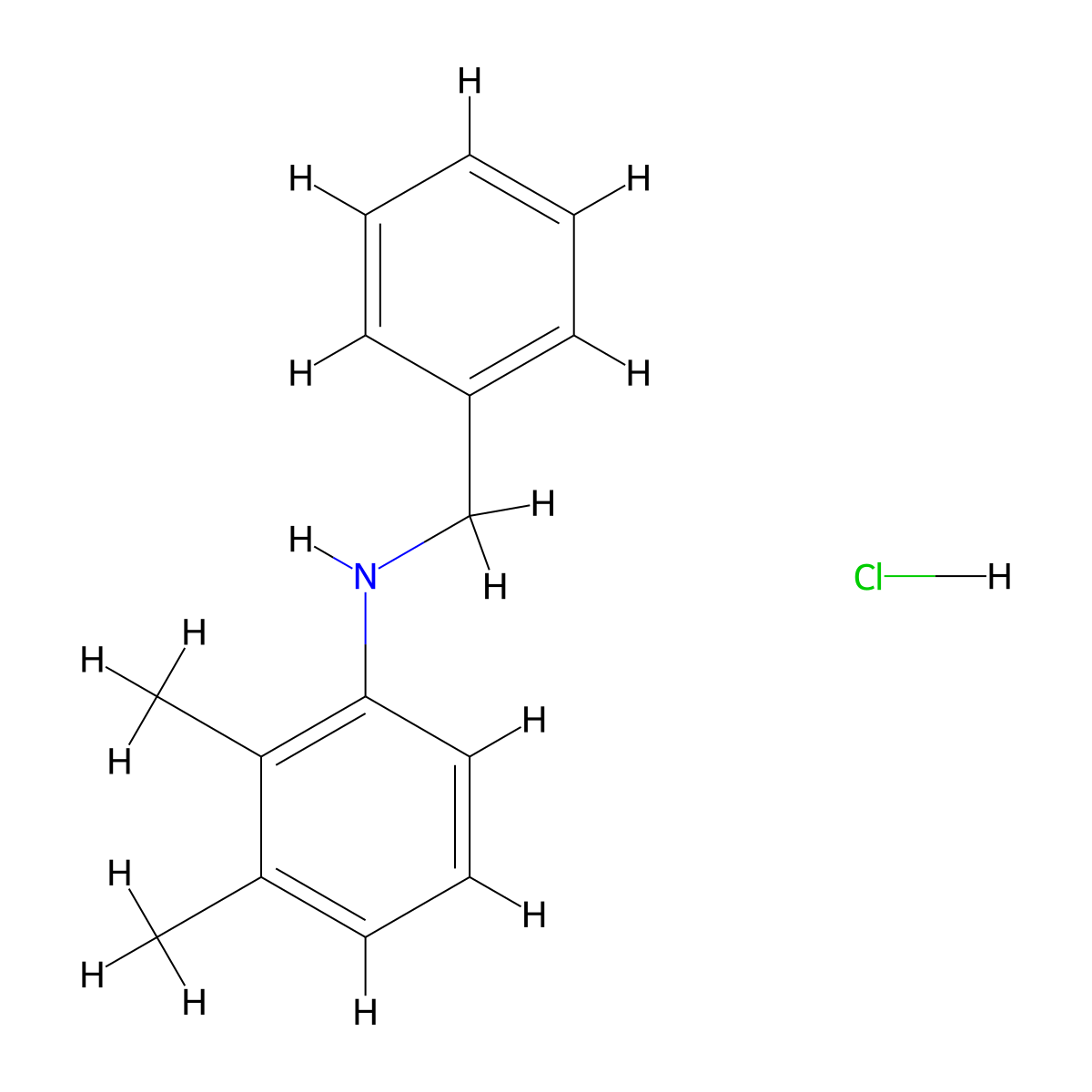 Benzenemethanamine, N-(dimethylphenyl)-, hydrochloride (1:1) molecular structure, CAS 68907-20-0