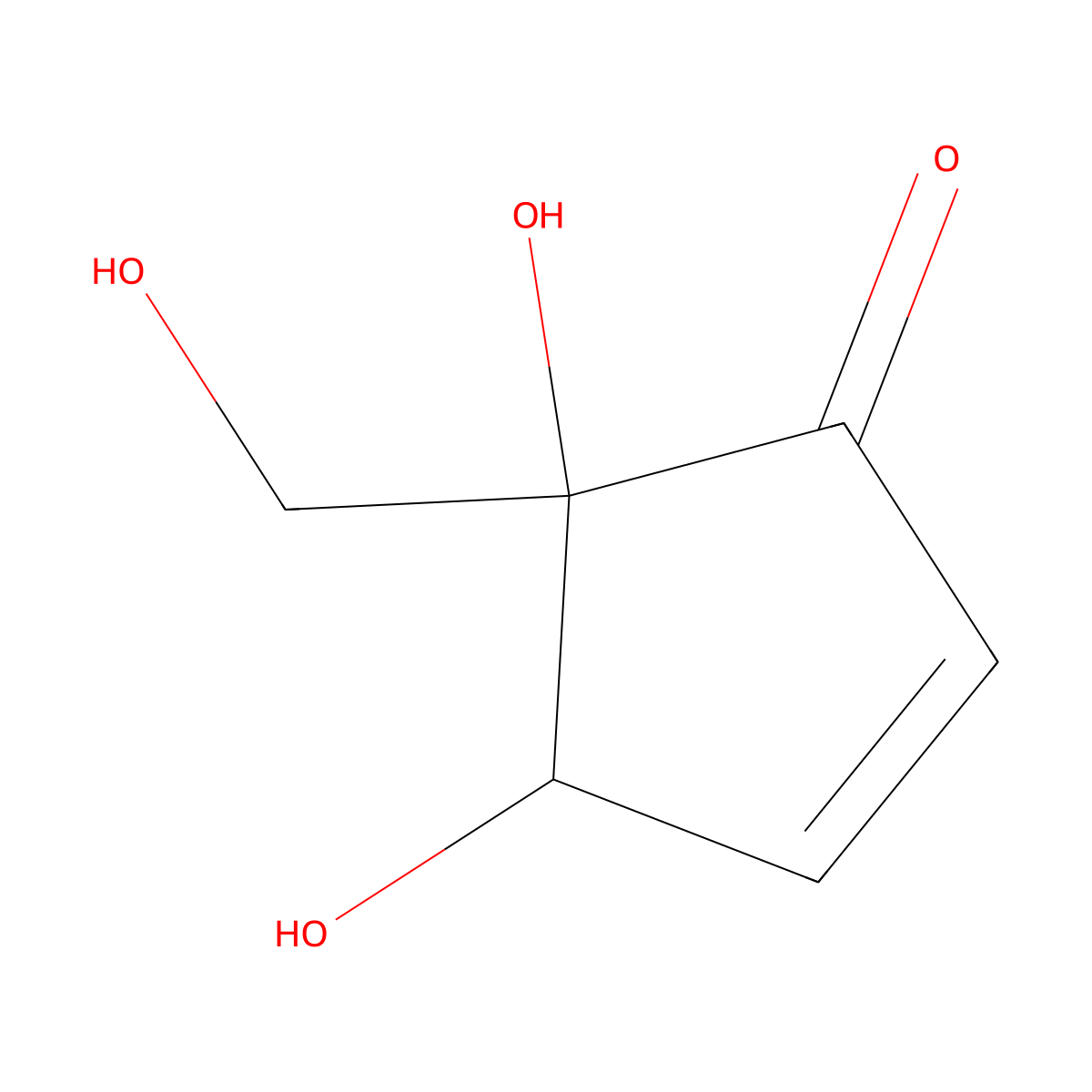 4,5-Dihydroxy-5-(hydroxymethyl)cyclopent-2-en-1-one molecular structure, CAS 68907-79-9