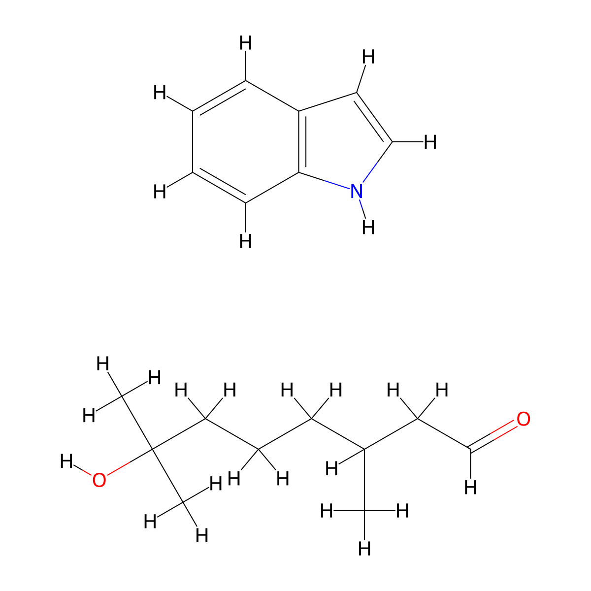 Octanal, 7-hydroxy-3,7-dimethyl-, reaction products with 1H-indole molecular structure, CAS 68908-82-7